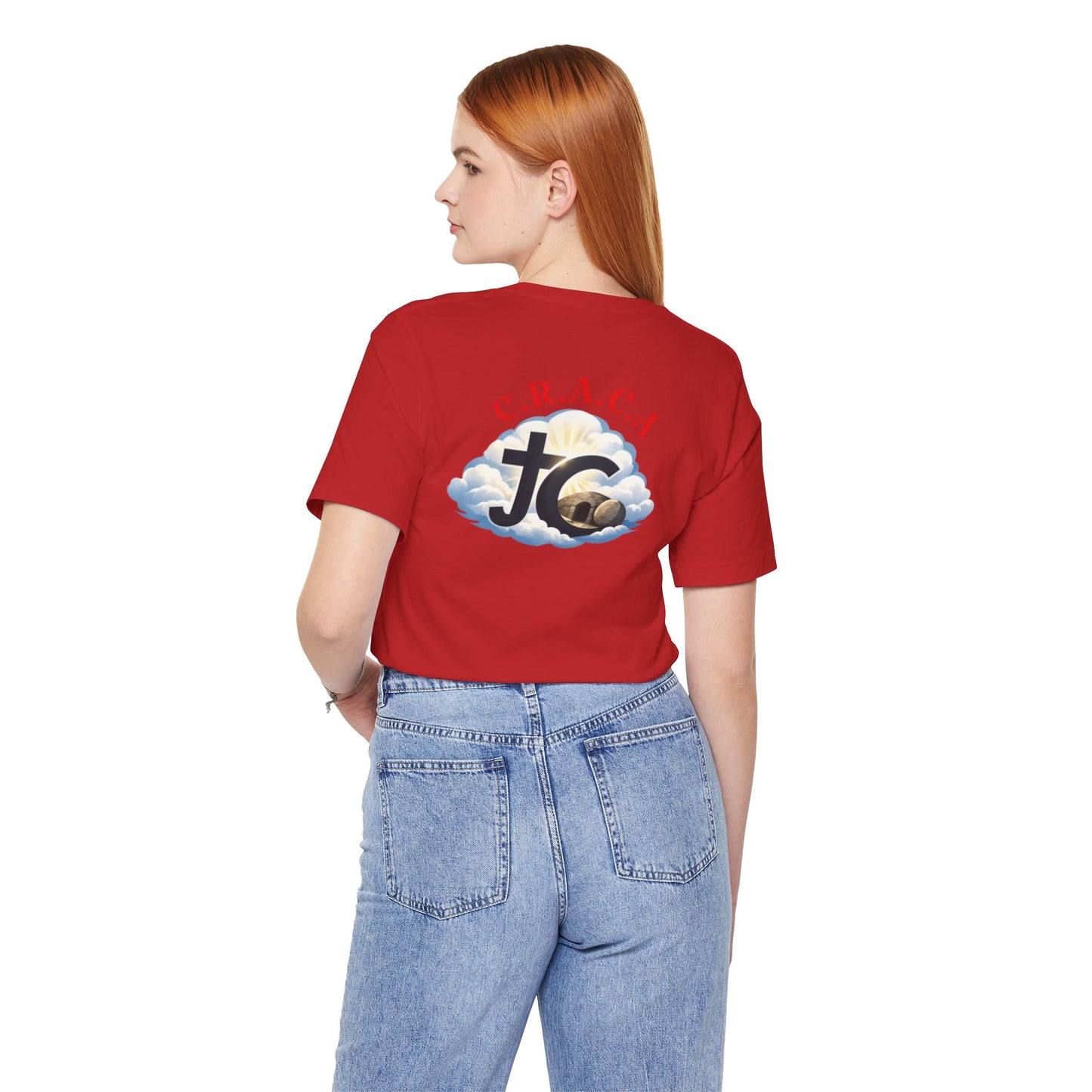 Christian JC Cross Tee — CRACA (Crucified.Risen.And.Coming.Again) Graphic T‑Shirt