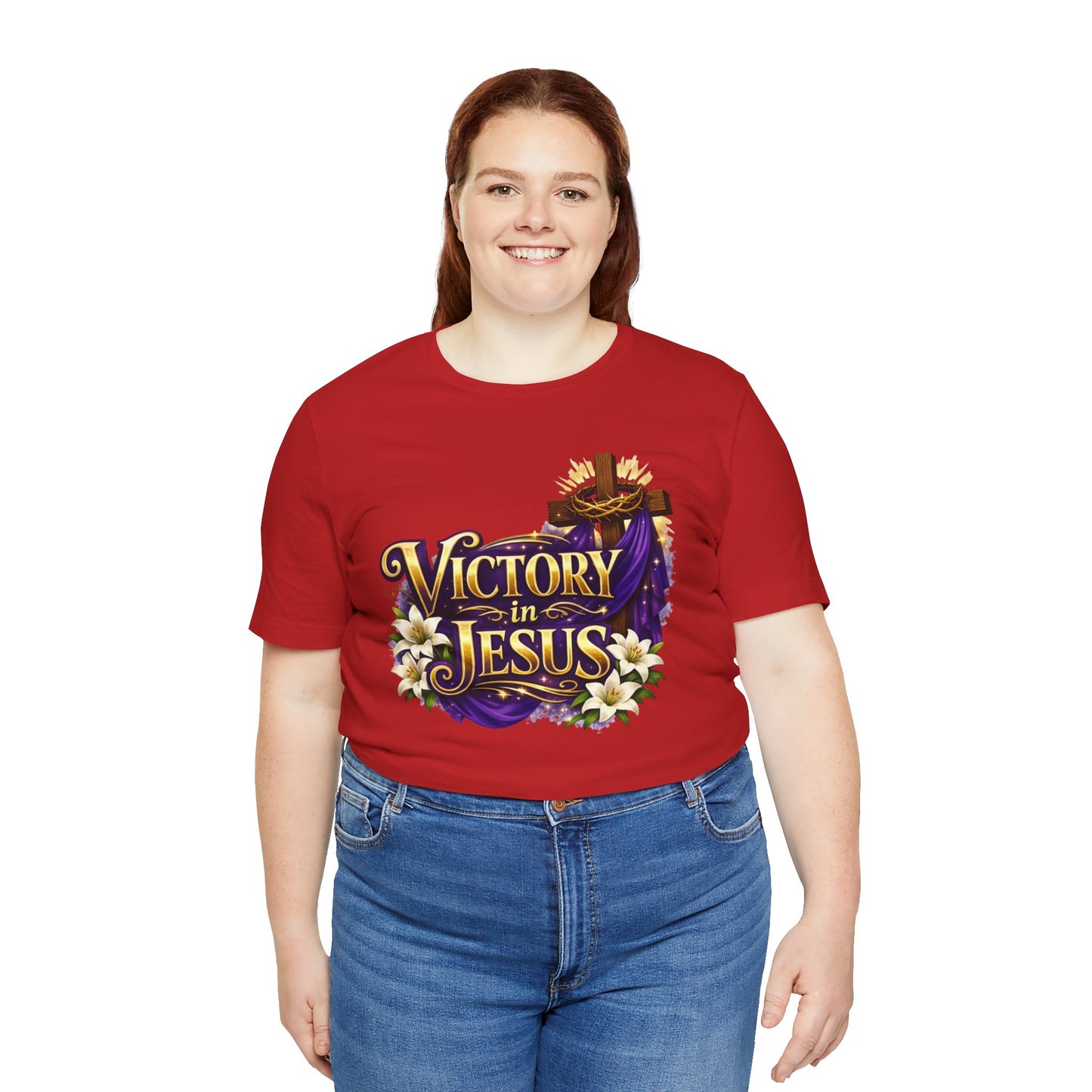 Victory In Jesus Christian T-Shirt — Cross Faith Tee