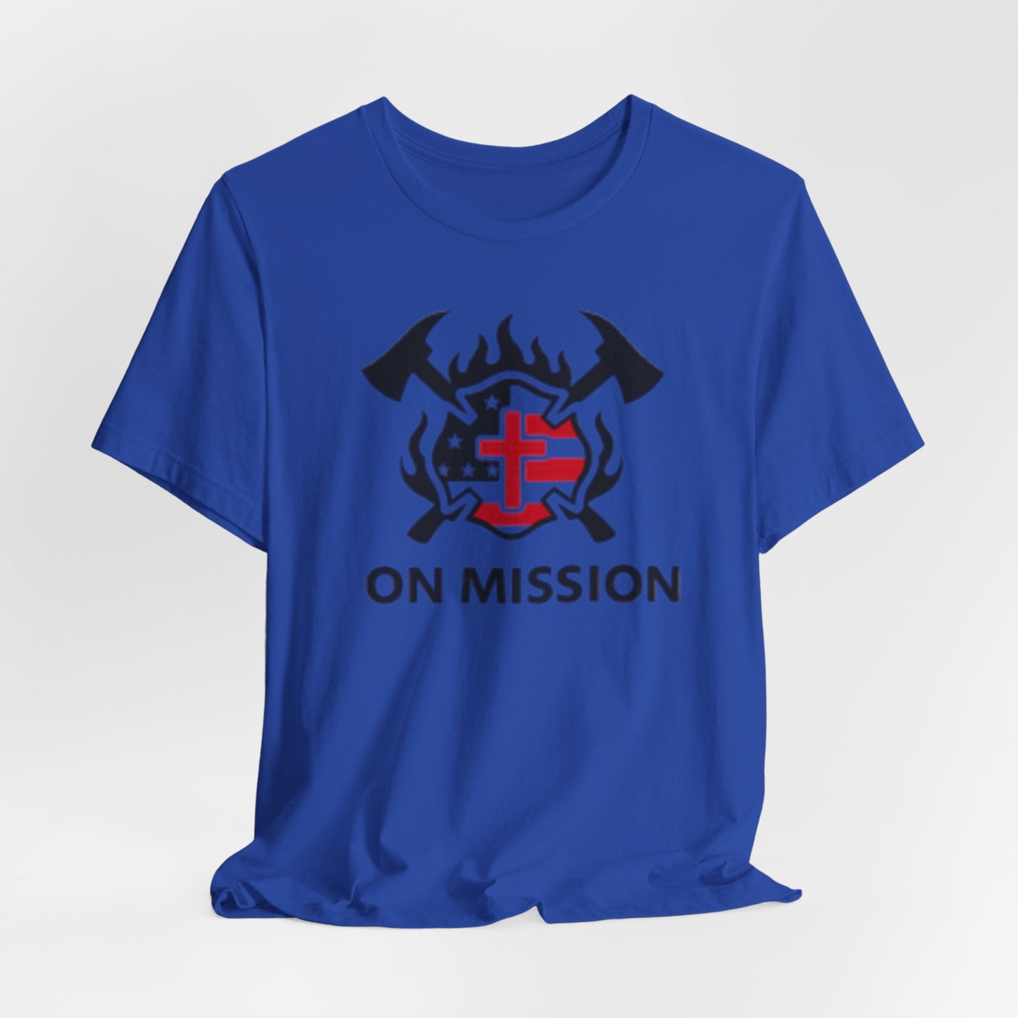 On Mission Christian Cross & American Flag T‑Shirt