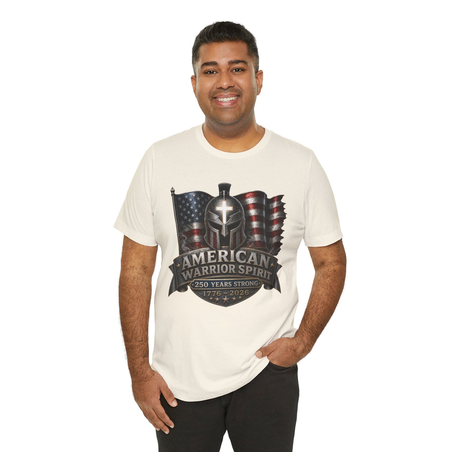 American Warrior Spirit T-Shirt – Patriotic 250 Years Strong Tee (1776–2026)