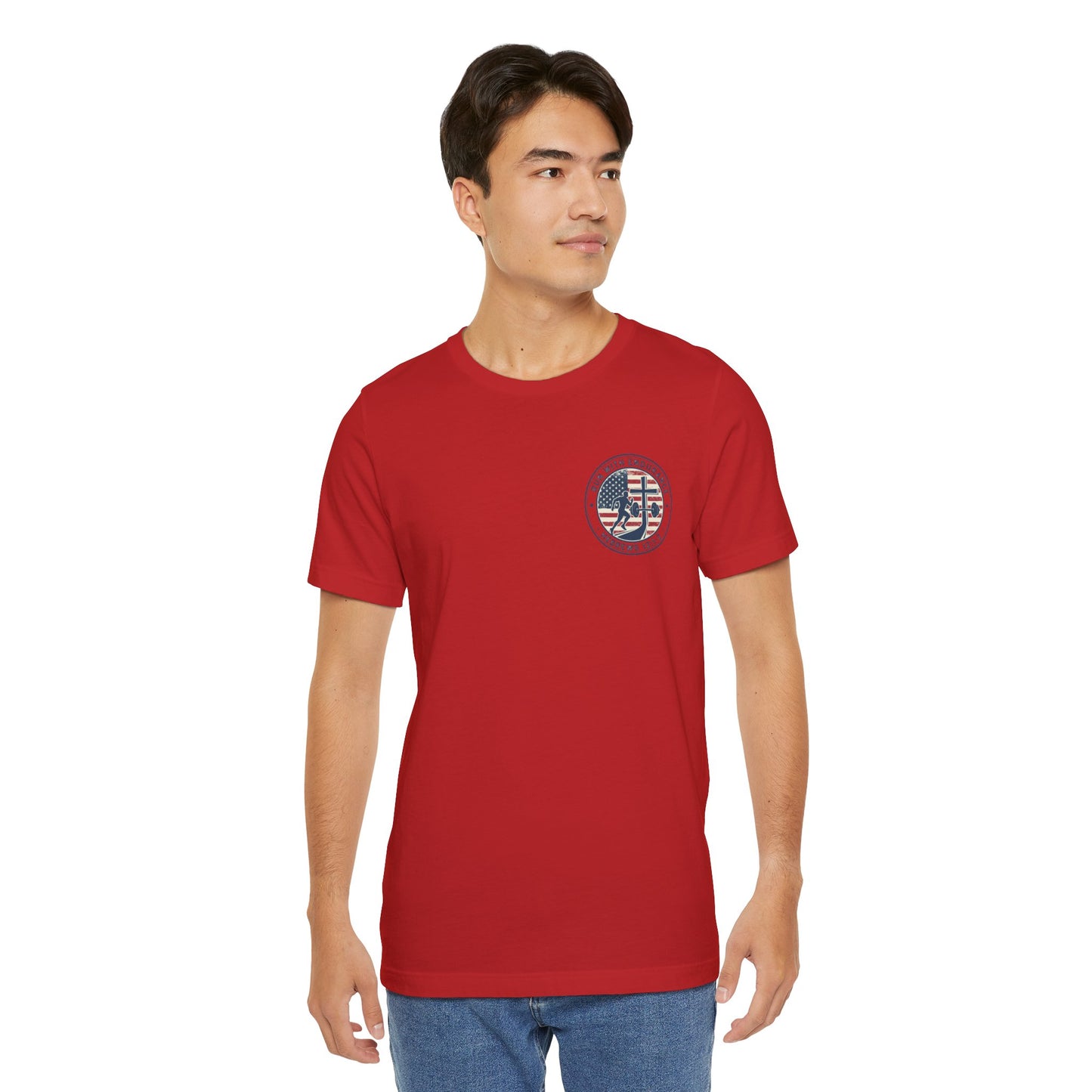 Hebrews 12:1-2 'Run With Endurance' T-Shirt — Inspirational Christian Tee