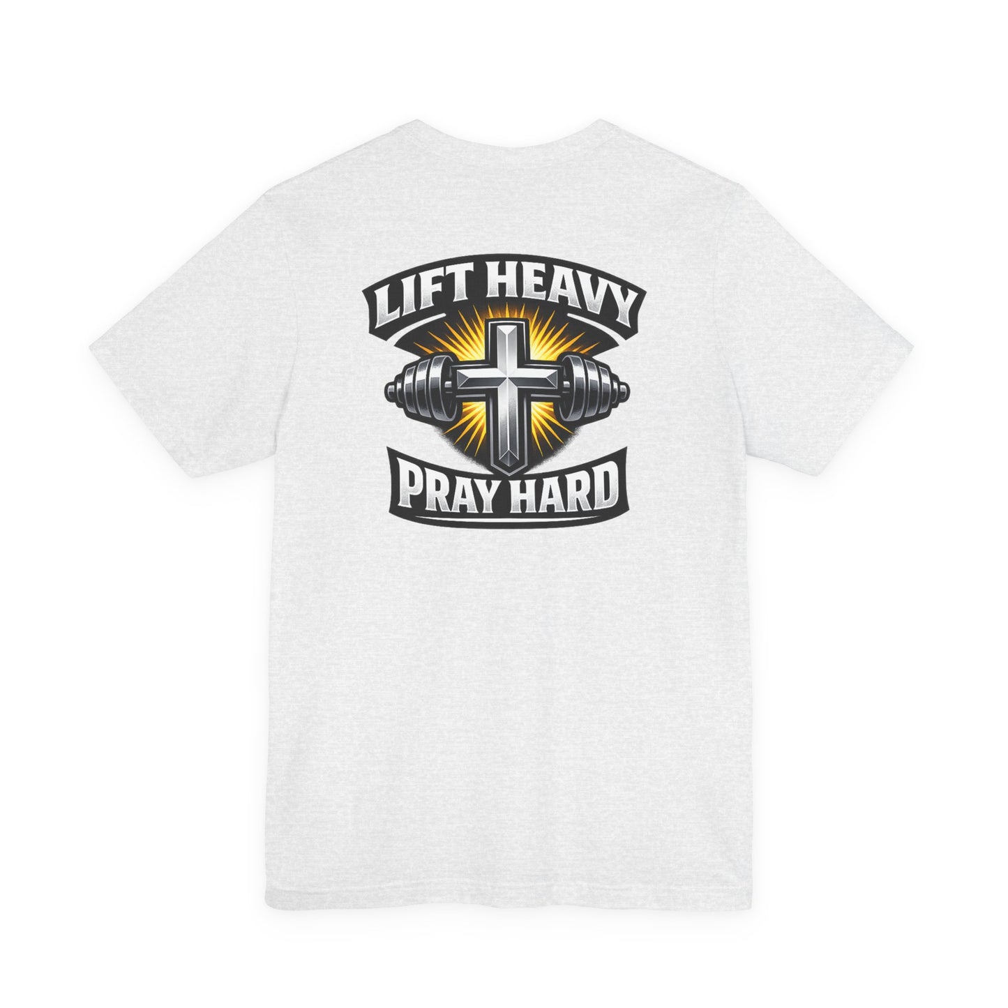 Lift Heavy Pray Hard T‑Shirt — Christian Fitness Gym Tee