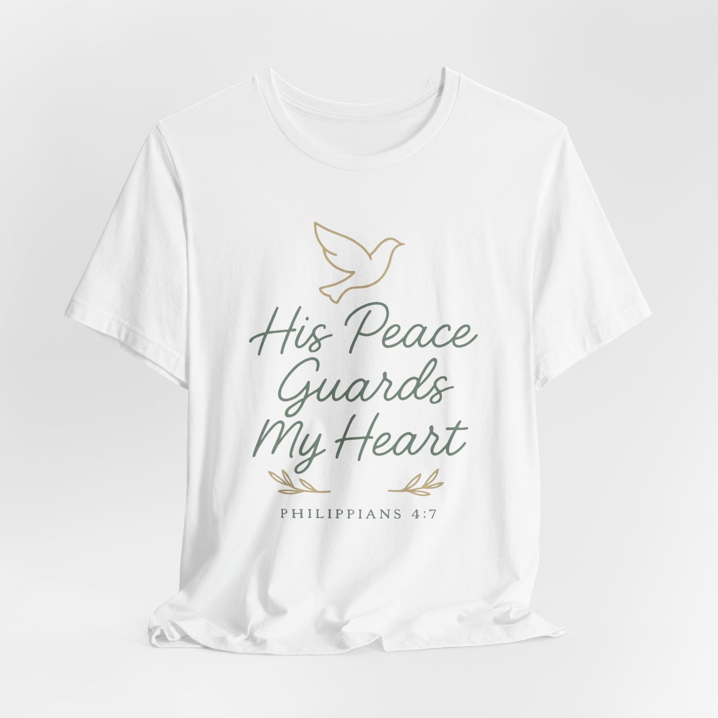 His Peace Guards My Heart Tee — Philippians 4:7 Christian Dove T-Shirt