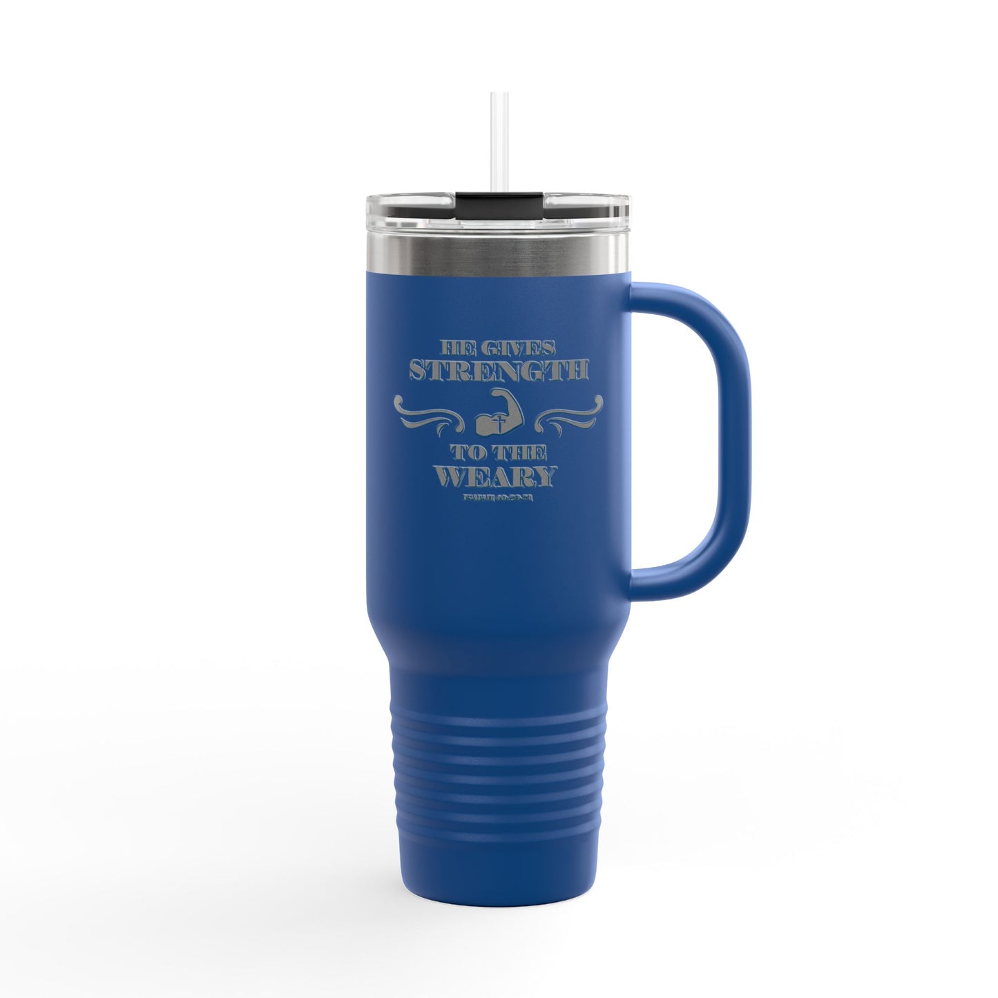 Travel Mug - Bible Verse 'He gives Strength to the Weary' Isaiah 40:29-31
