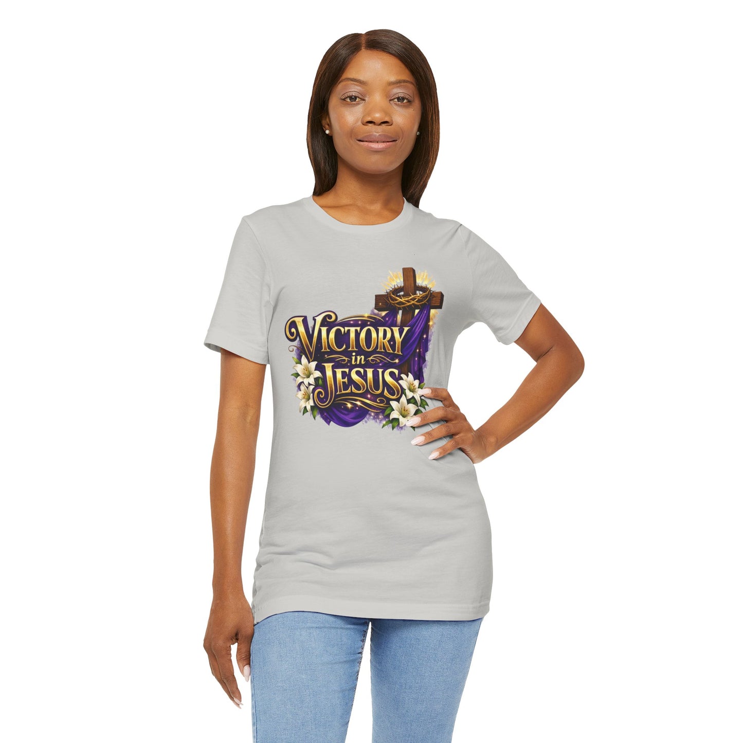 Victory In Jesus Christian T-Shirt — Cross Faith Tee
