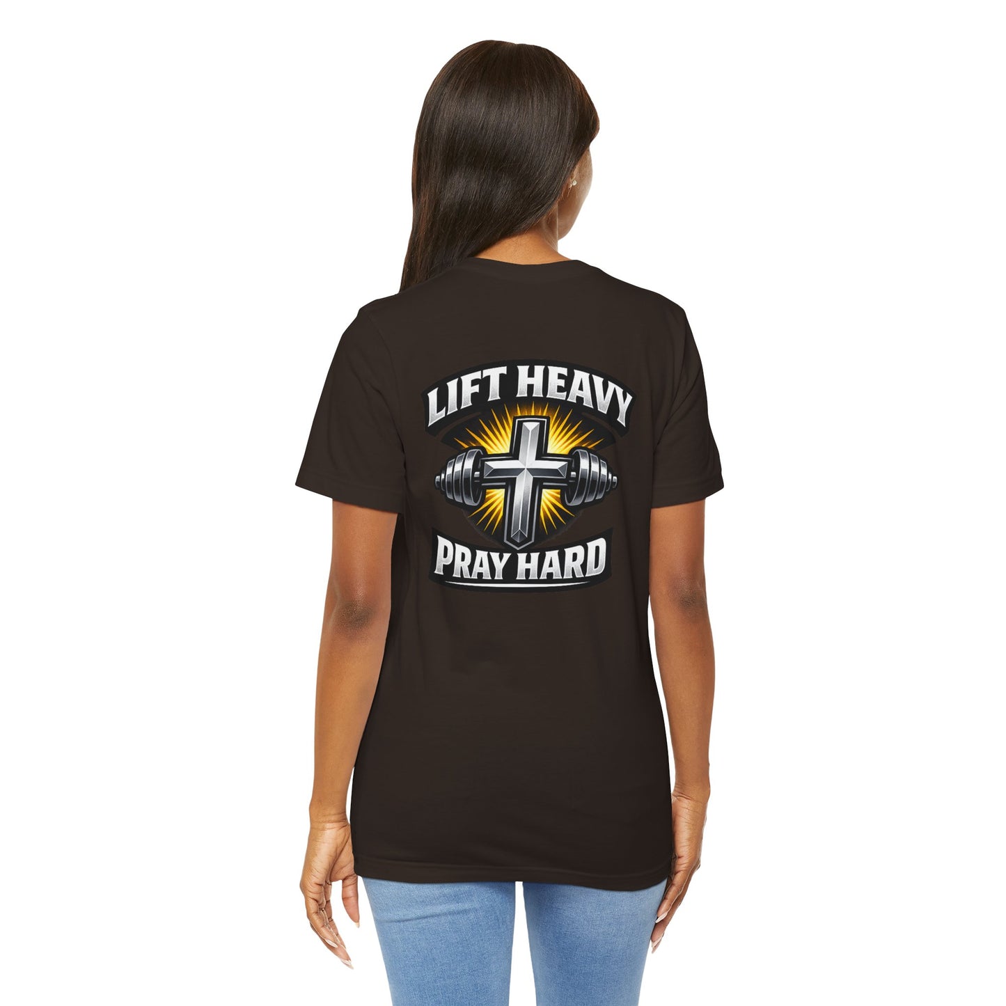 Lift Heavy Pray Hard T‑Shirt — Christian Fitness Gym Tee