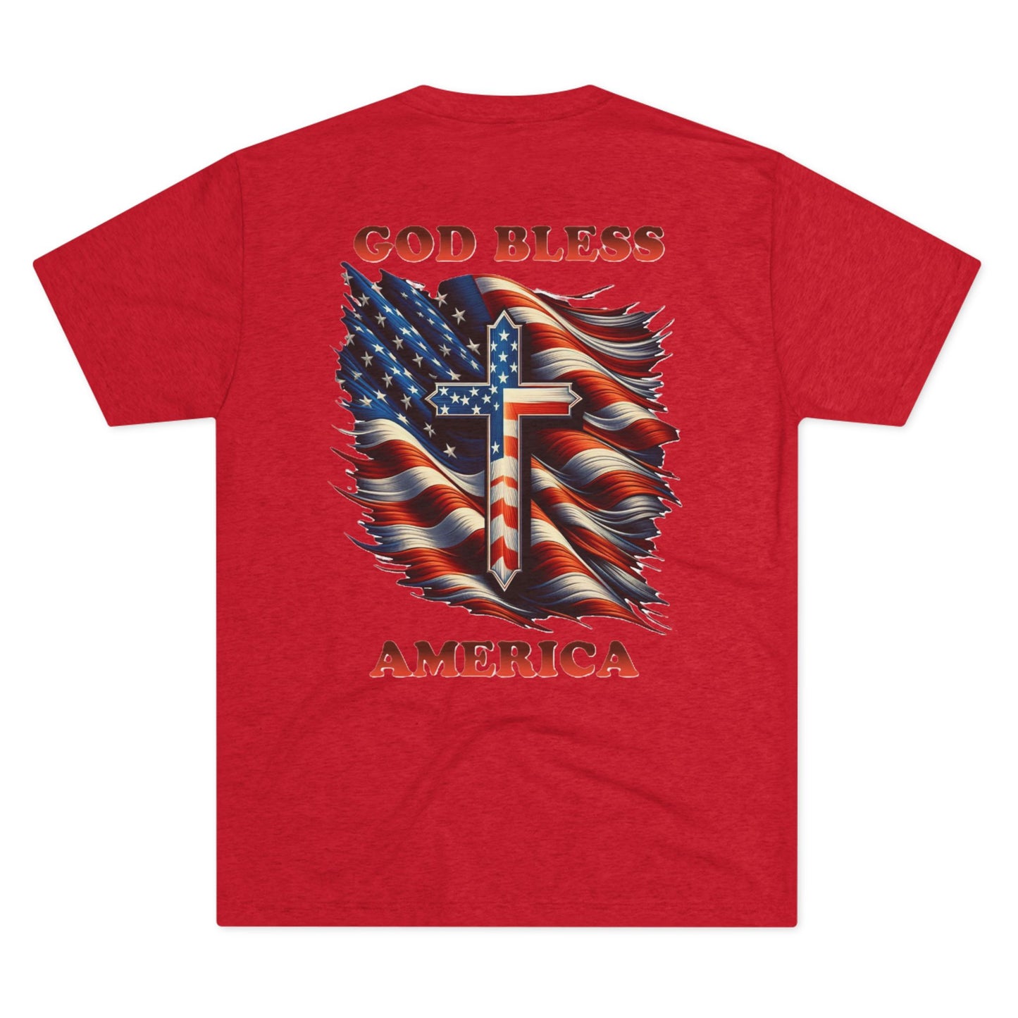 Unisex Tri-Blend Crew Tee "GOD BLESS AMERICA"