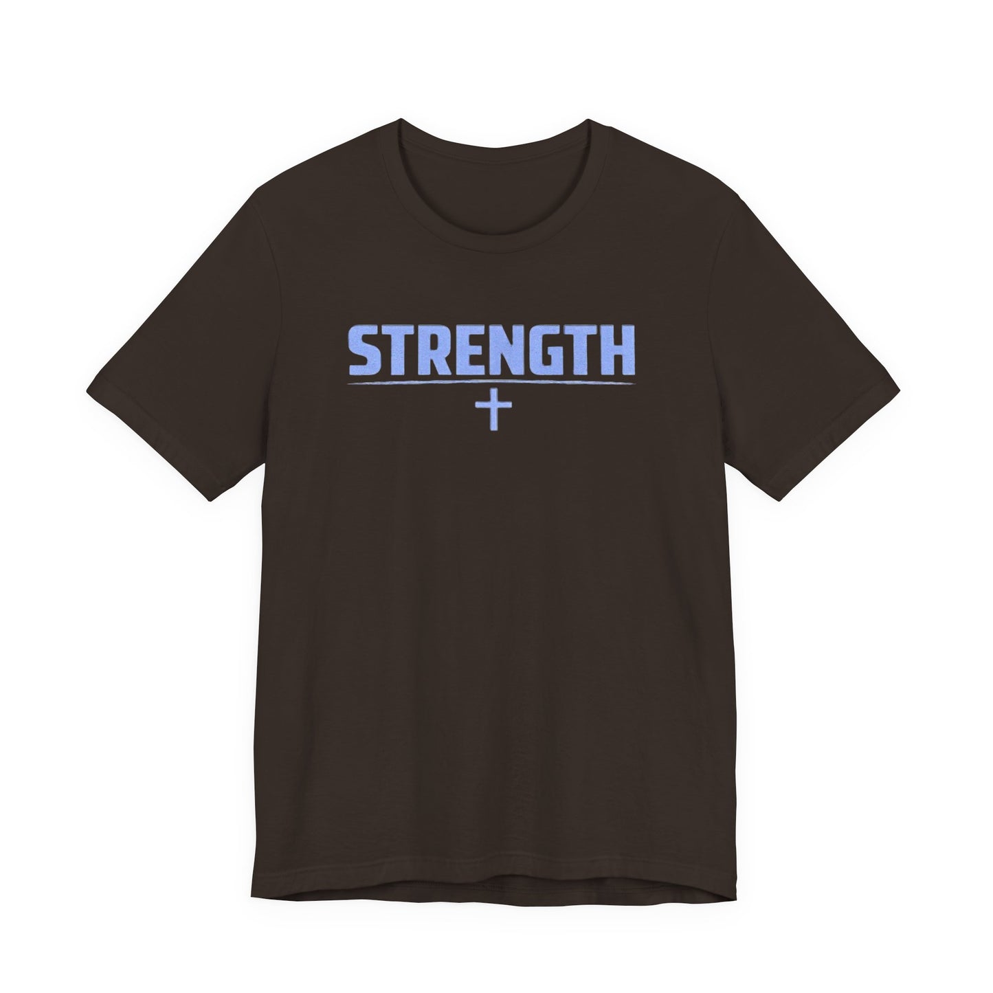 Strength with Cross Tee — Minimal Motivational Fitness Shirt