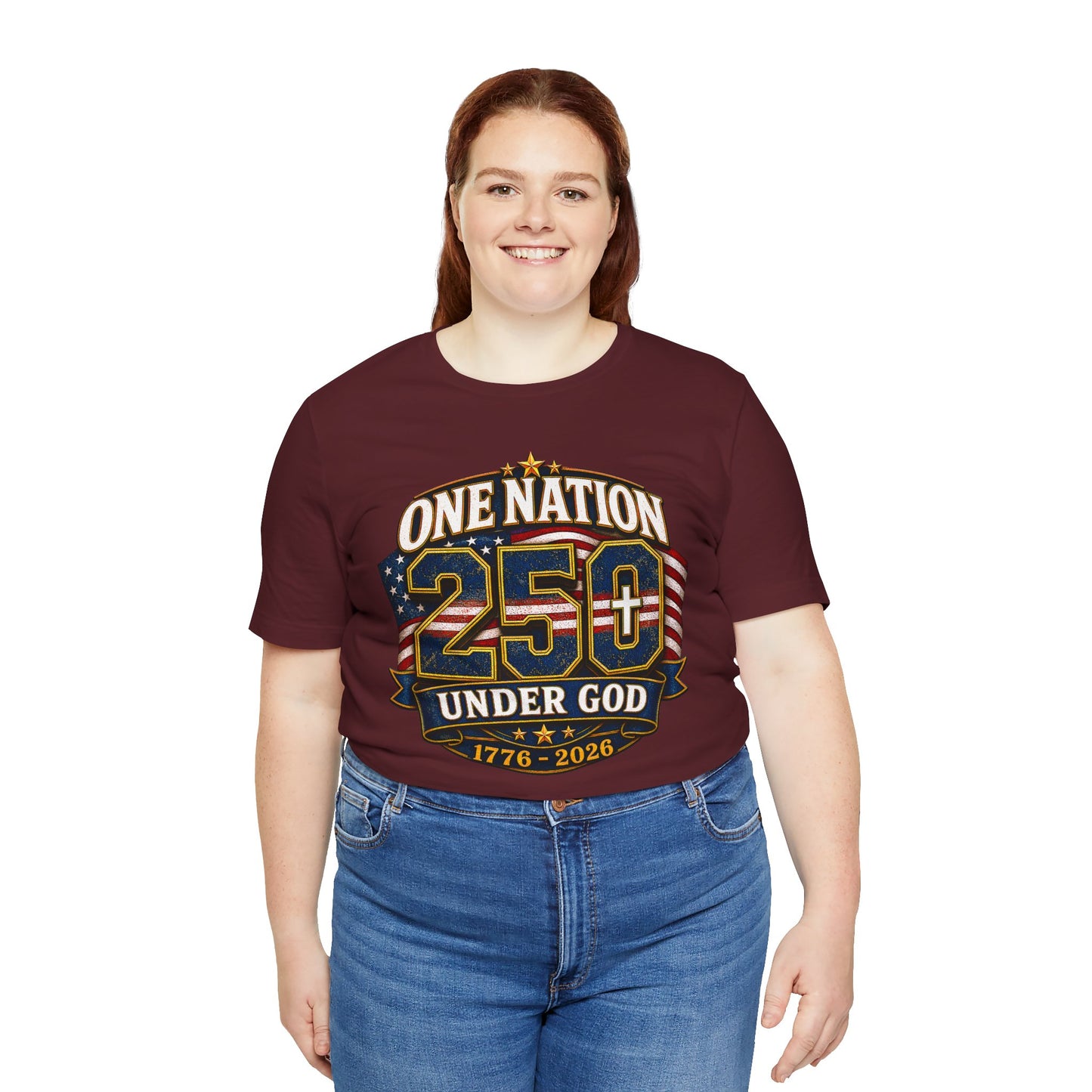 250th USA Independence T-Shirt — "One Nation Under God" 1776–2026 Patriotic Tee