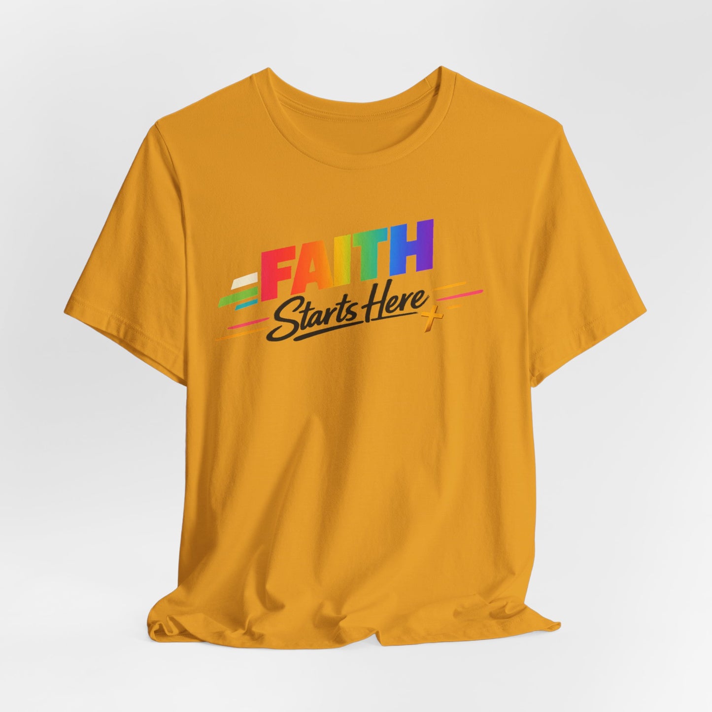 Faith Starts Here Rainbow Tee