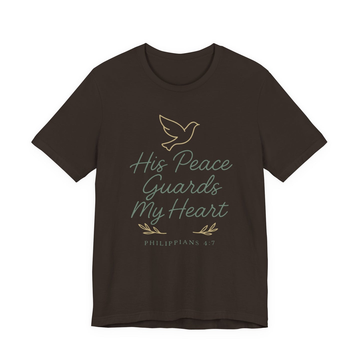 His Peace Guards My Heart Tee — Philippians 4:7 Christian Dove T-Shirt