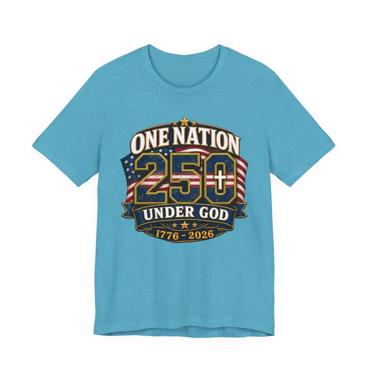 250th USA Independence T-Shirt — "One Nation Under God" 1776–2026 Patriotic Tee