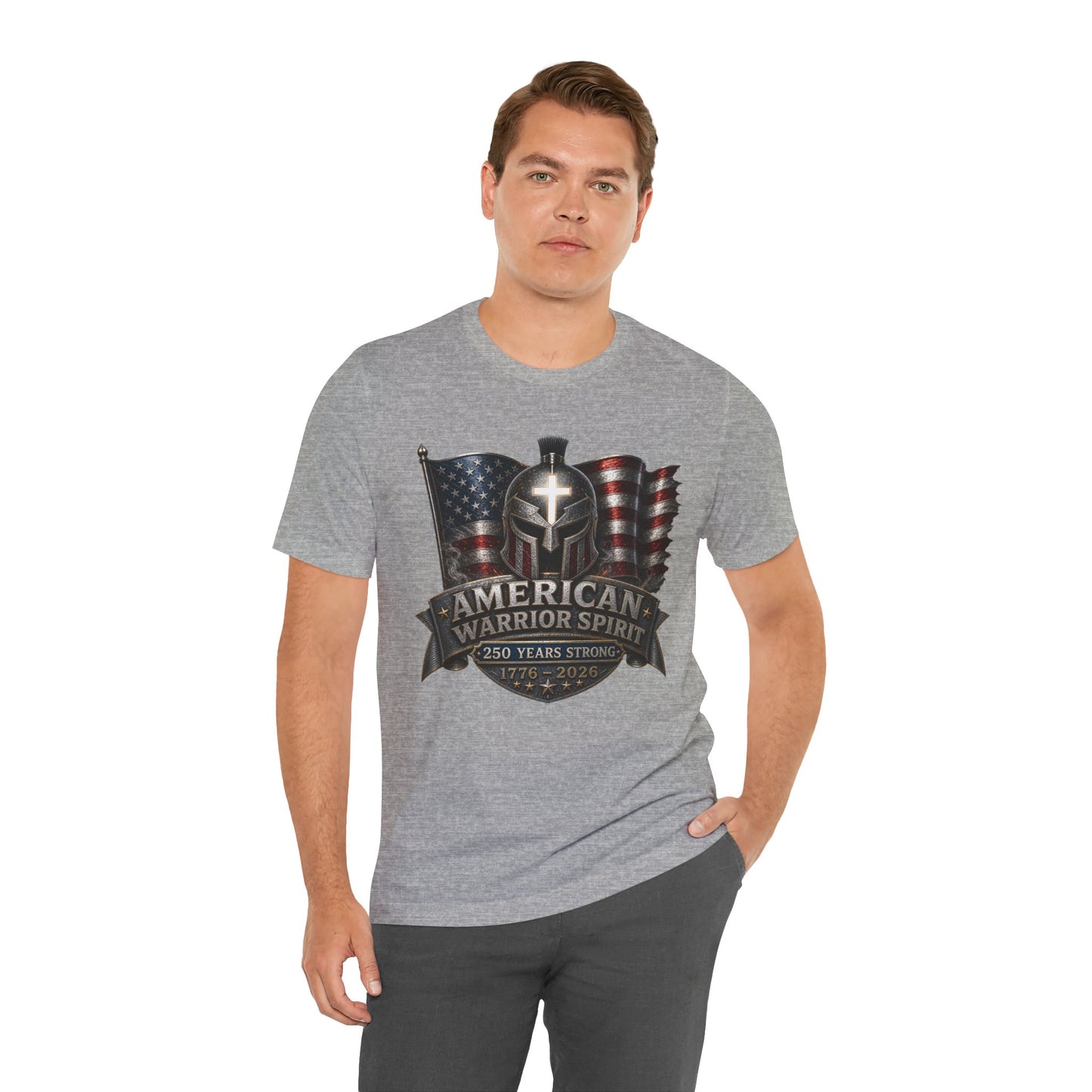 American Warrior Spirit T-Shirt – Patriotic 250 Years Strong Tee (1776–2026)