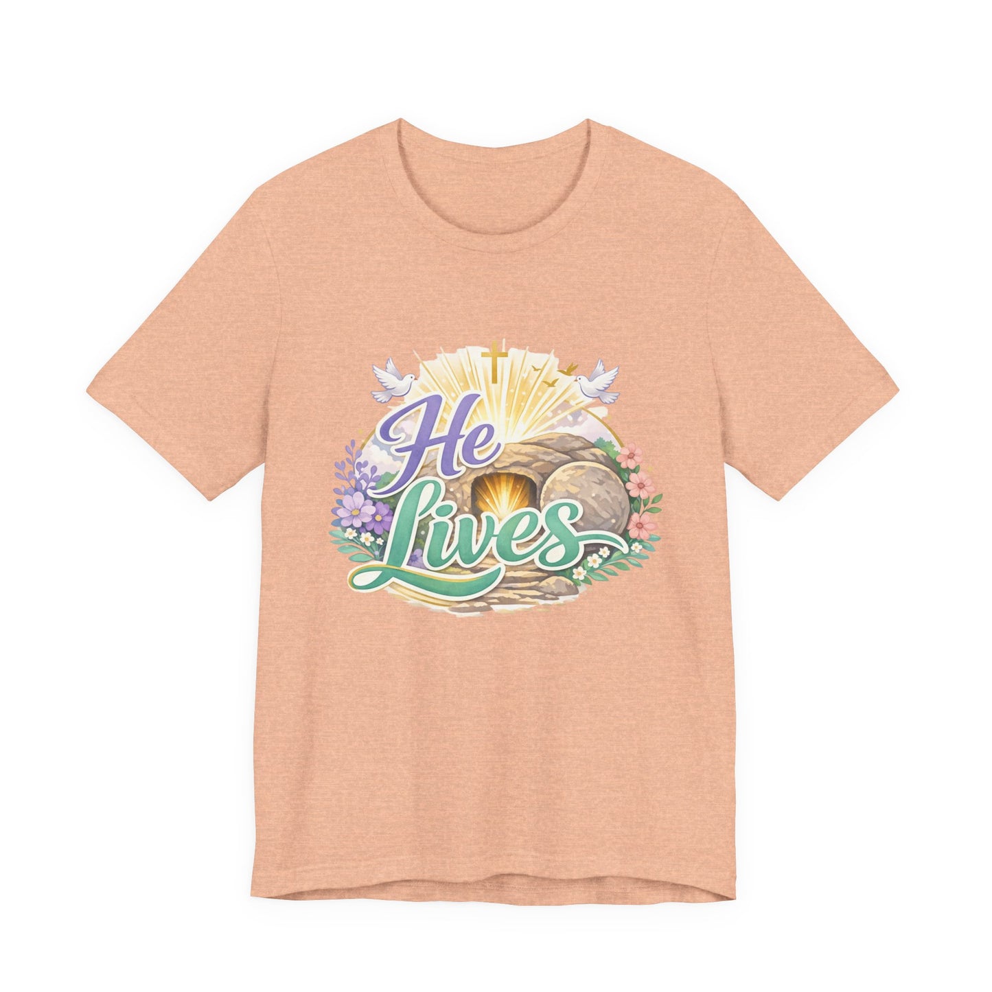 He Lives Jesus Tomb Tee — Christian Easter T‑Shirt