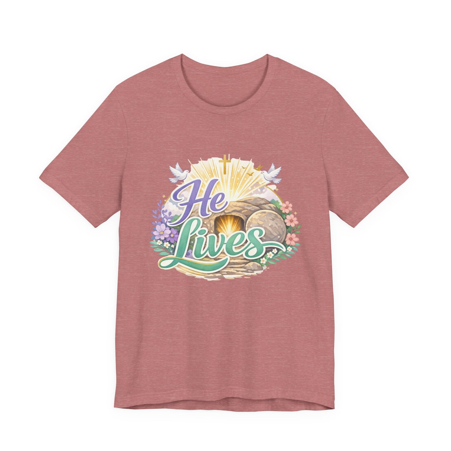 He Lives Jesus Tomb Tee — Christian Easter T‑Shirt