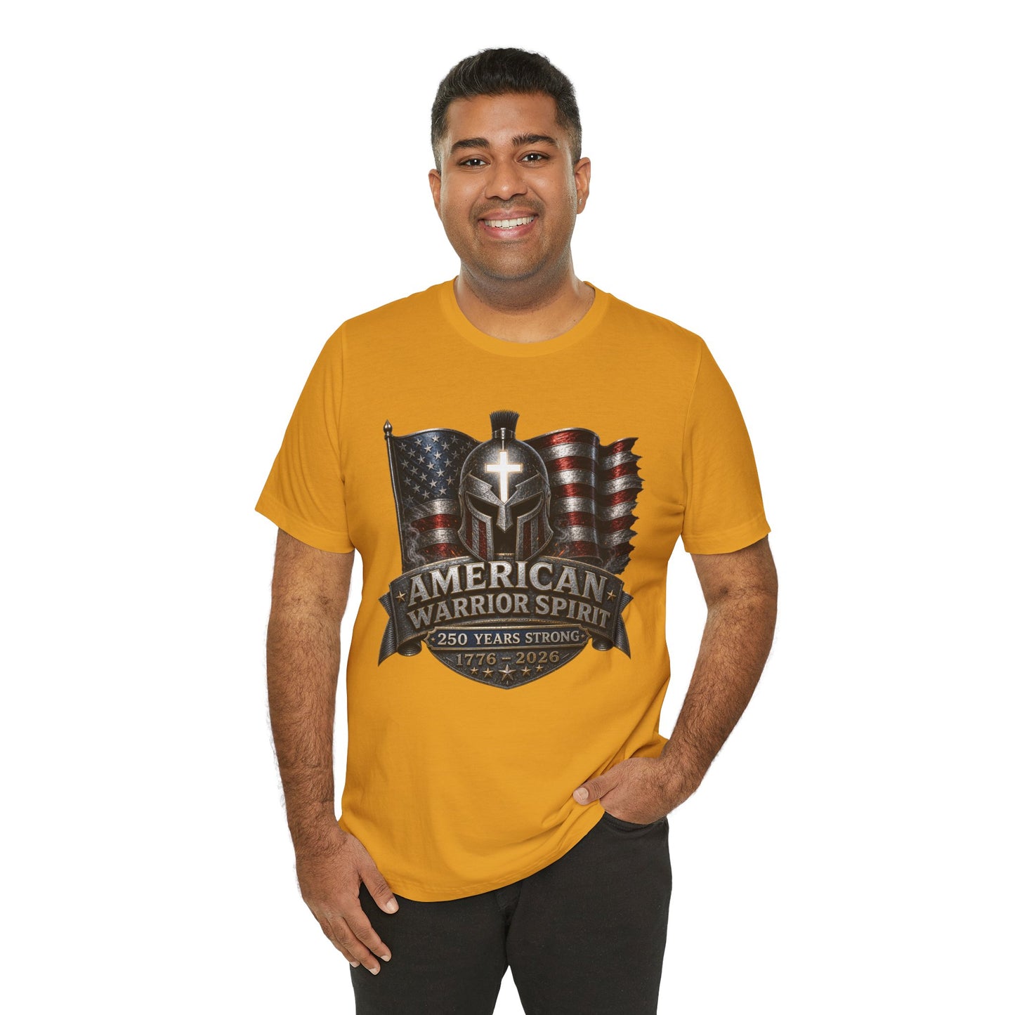 American Warrior Spirit T-Shirt – Patriotic 250 Years Strong Tee (1776–2026)