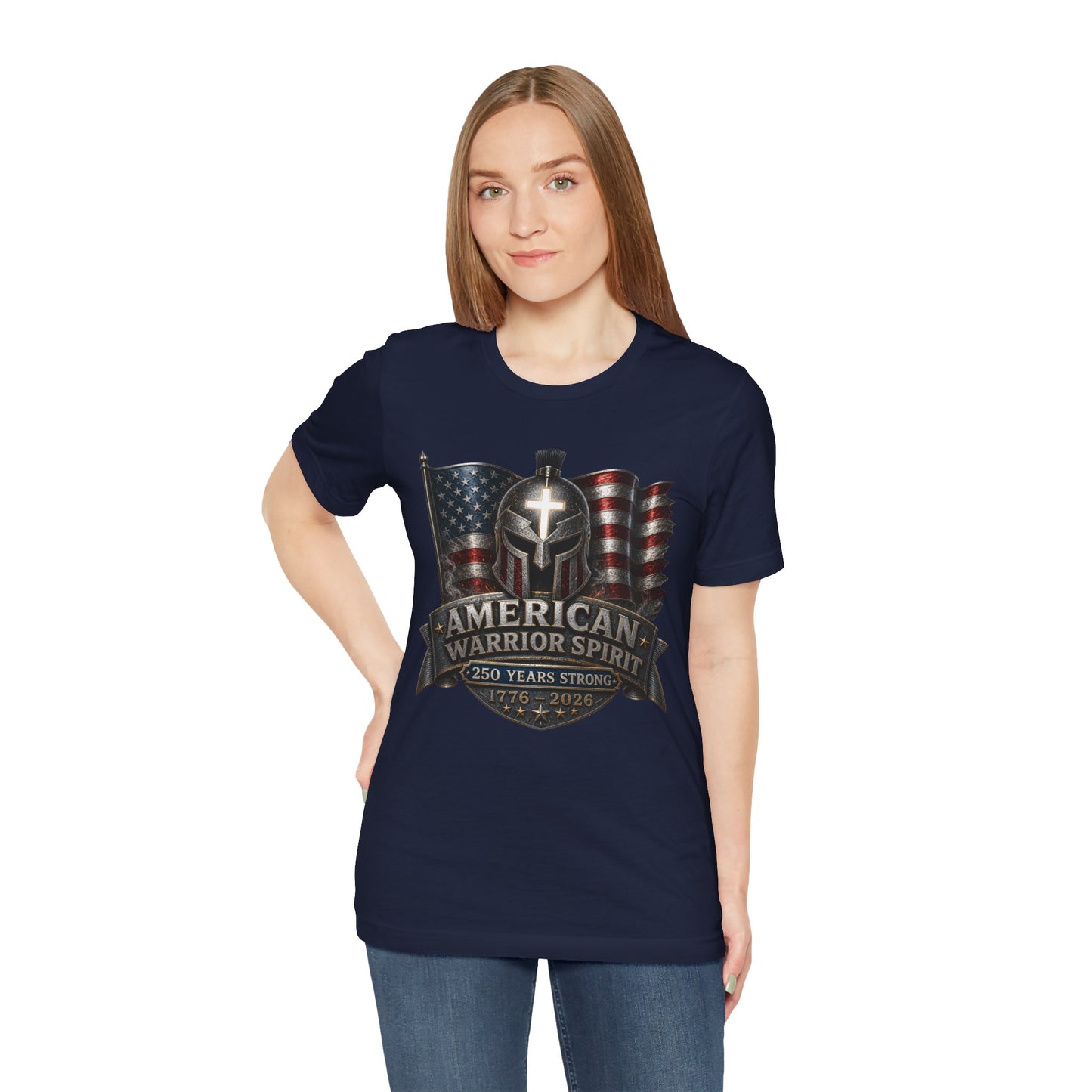 American Warrior Spirit T-Shirt – Patriotic 250 Years Strong Tee (1776–2026)