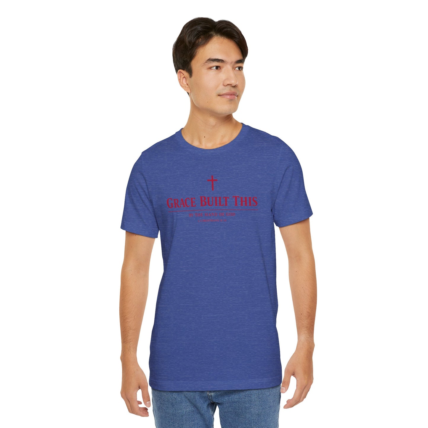 Grace Built This T-Shirt — Christian Faith Tee with Cross