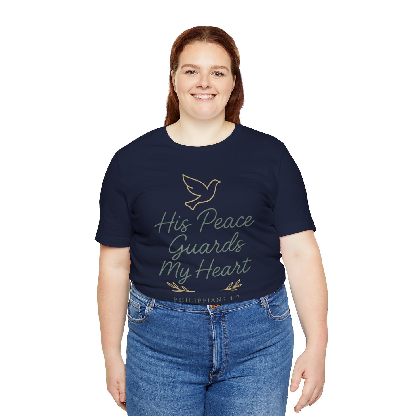 His Peace Guards My Heart Tee — Philippians 4:7 Christian Dove T-Shirt