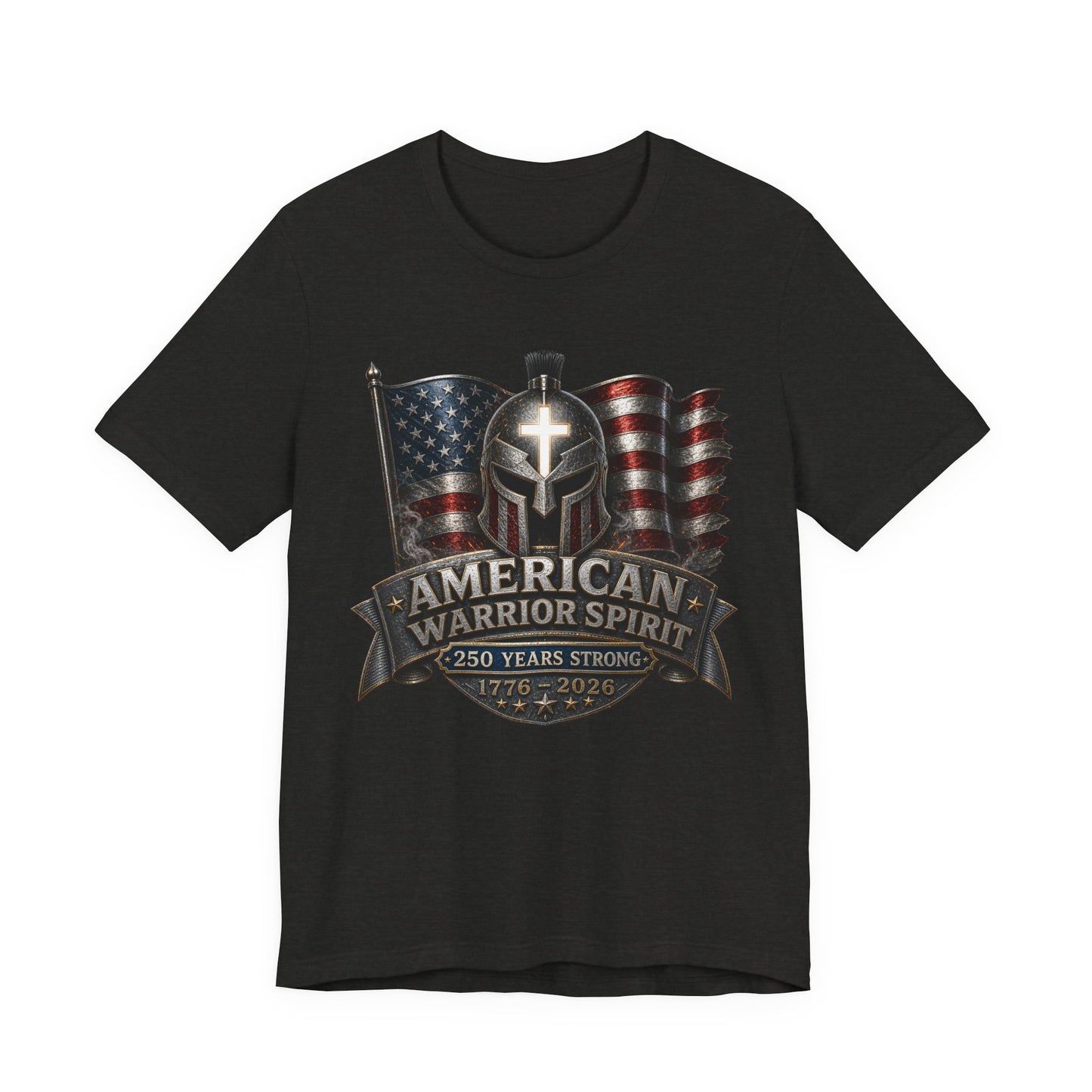 American Warrior Spirit T-Shirt – Patriotic 250 Years Strong Tee (1776–2026)