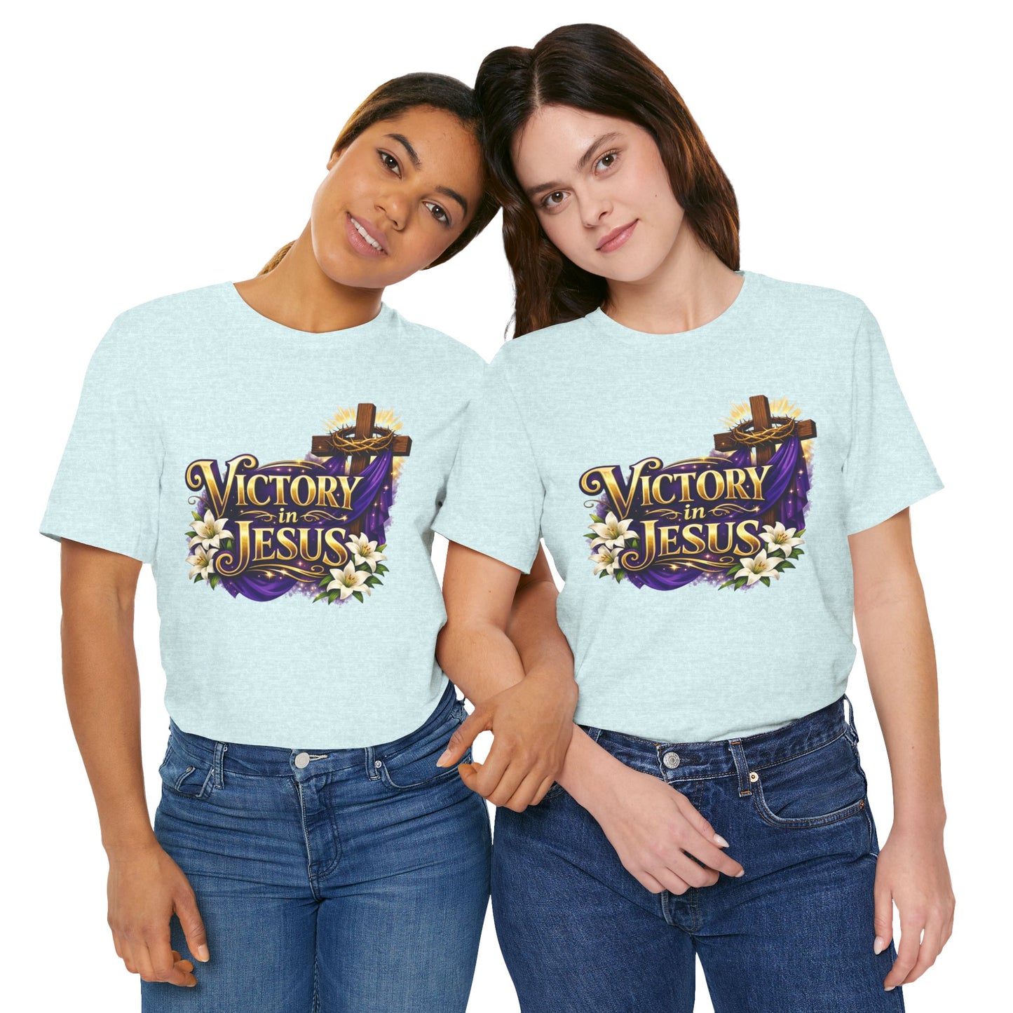 Victory In Jesus Christian T-Shirt — Cross Faith Tee