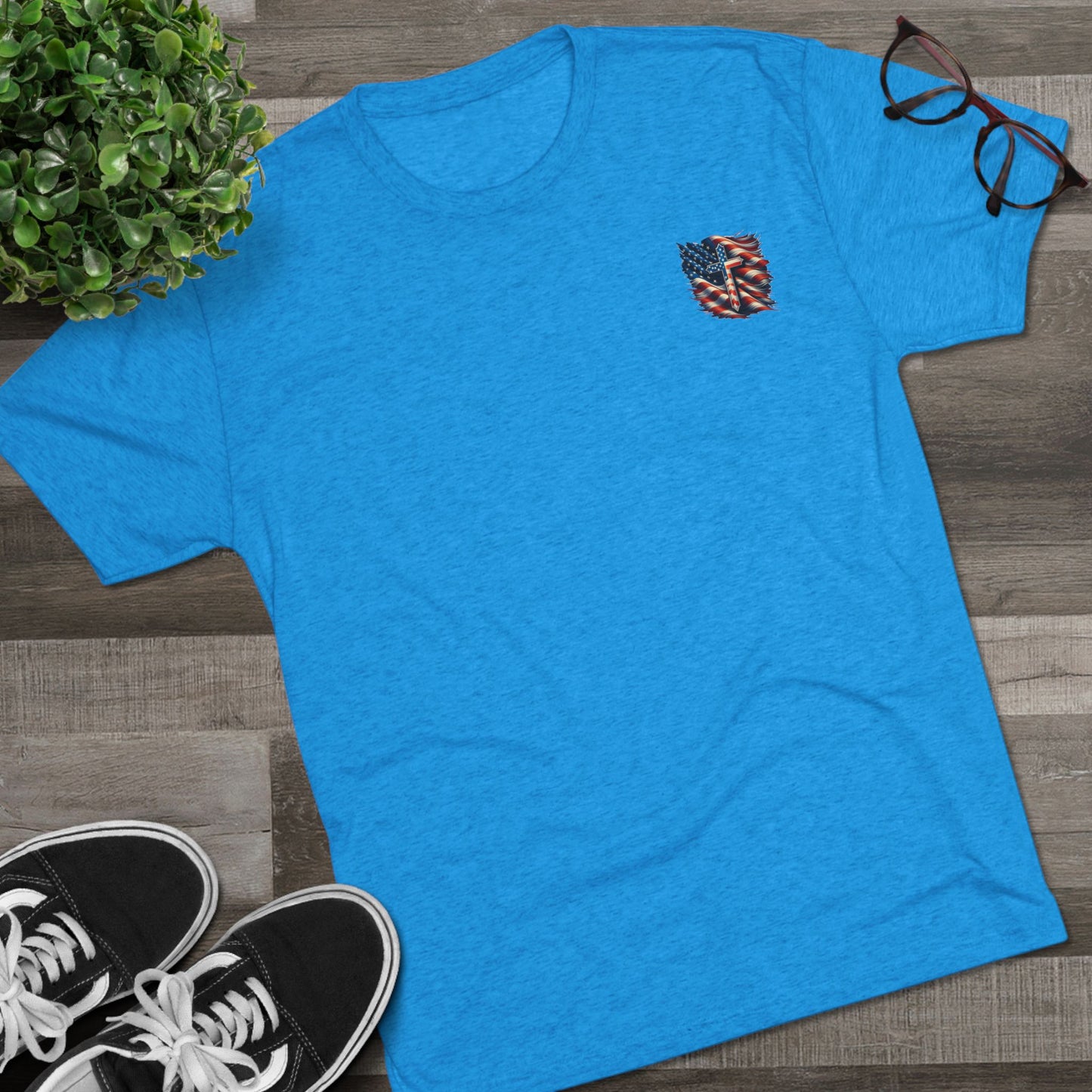 Unisex Tri-Blend Crew Tee "GOD BLESS AMERICA"