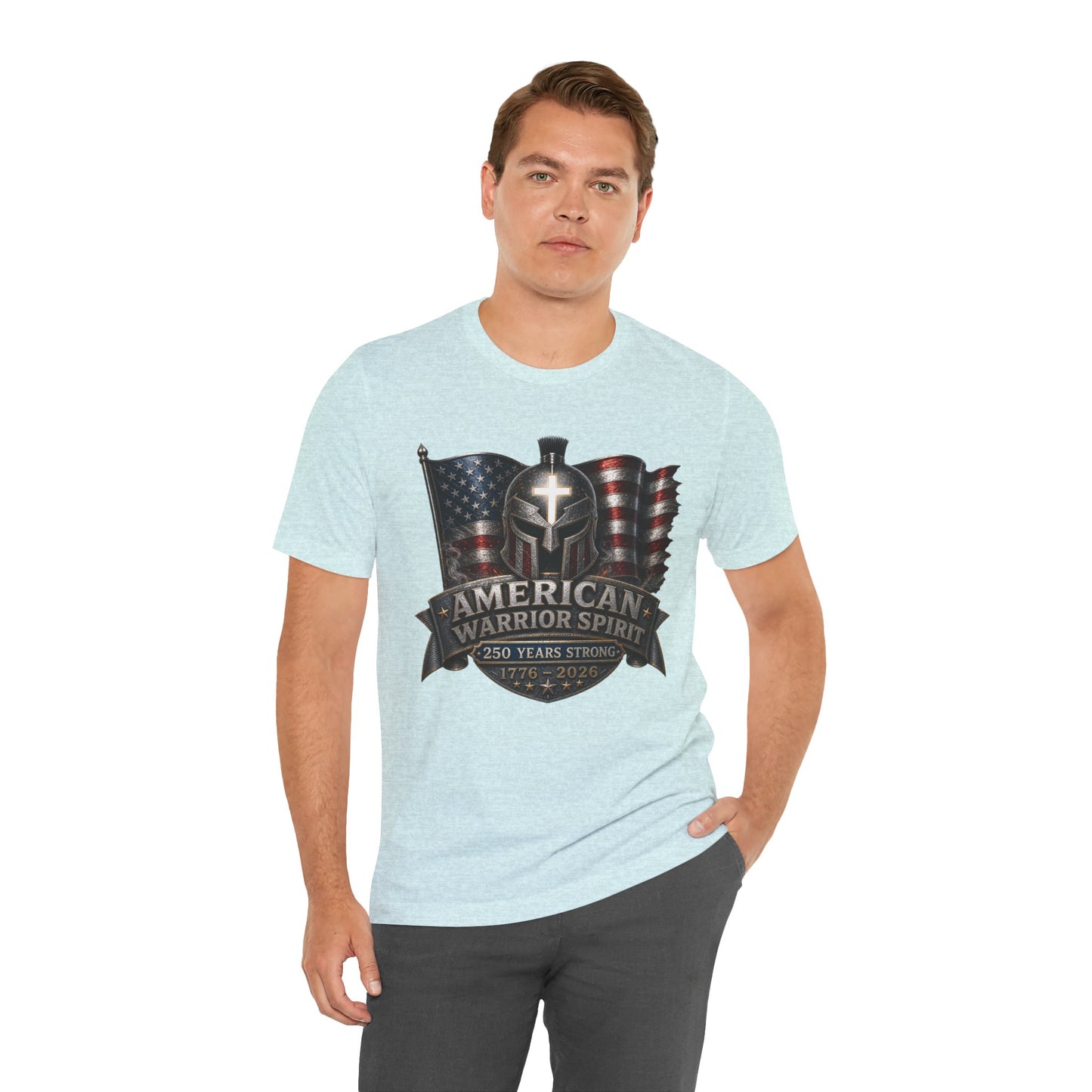 American Warrior Spirit T-Shirt – Patriotic 250 Years Strong Tee (1776–2026)