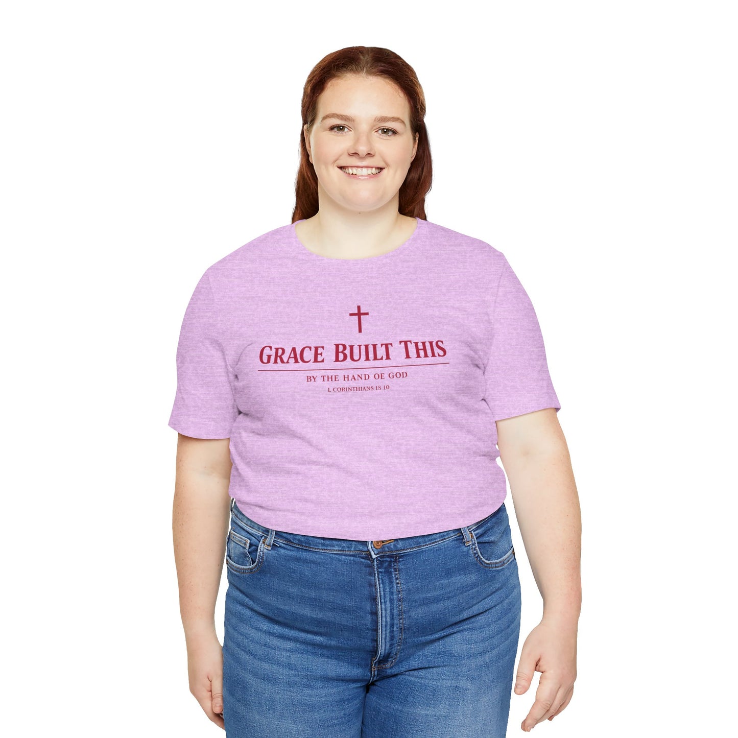 Grace Built This T-Shirt — Christian Faith Tee with Cross