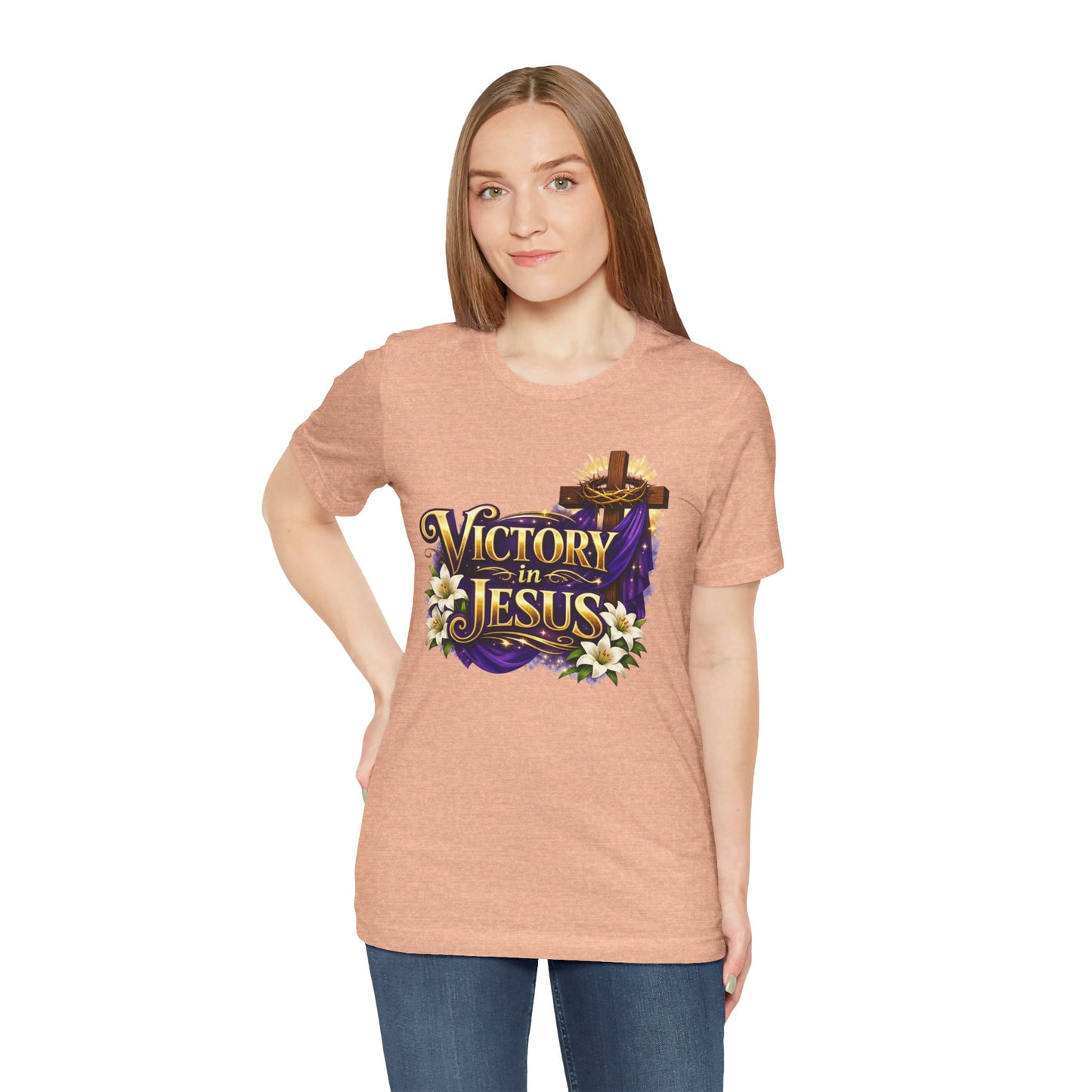 Victory In Jesus Christian T-Shirt — Cross Faith Tee