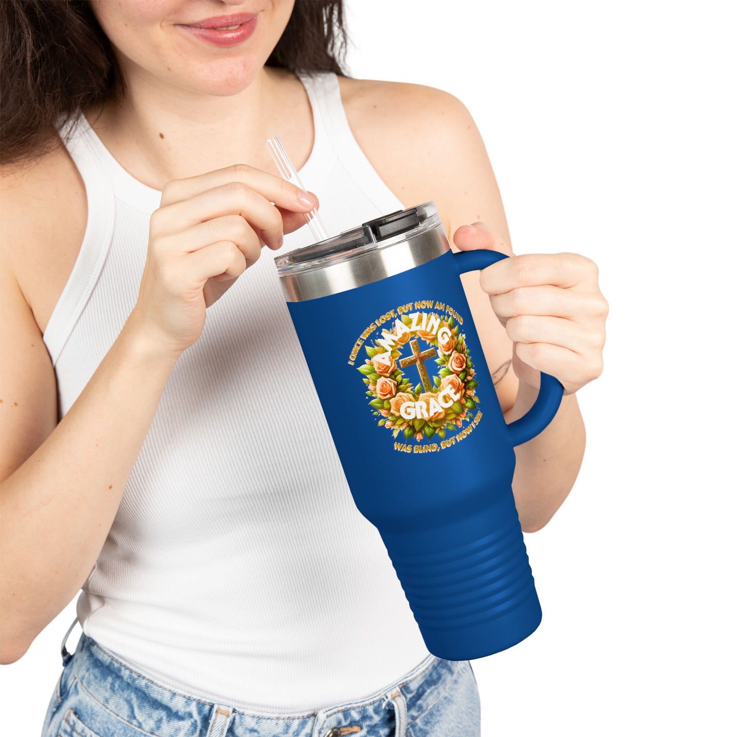 Insulated Travel Mug, 40oz "Amazing Grace"