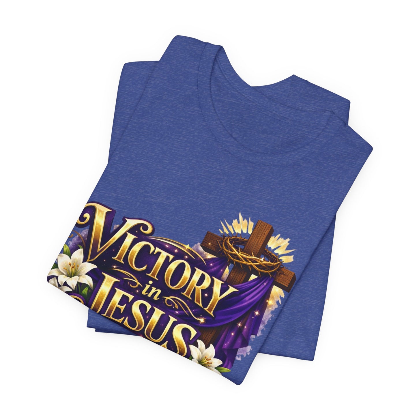 Victory In Jesus Christian T-Shirt — Cross Faith Tee