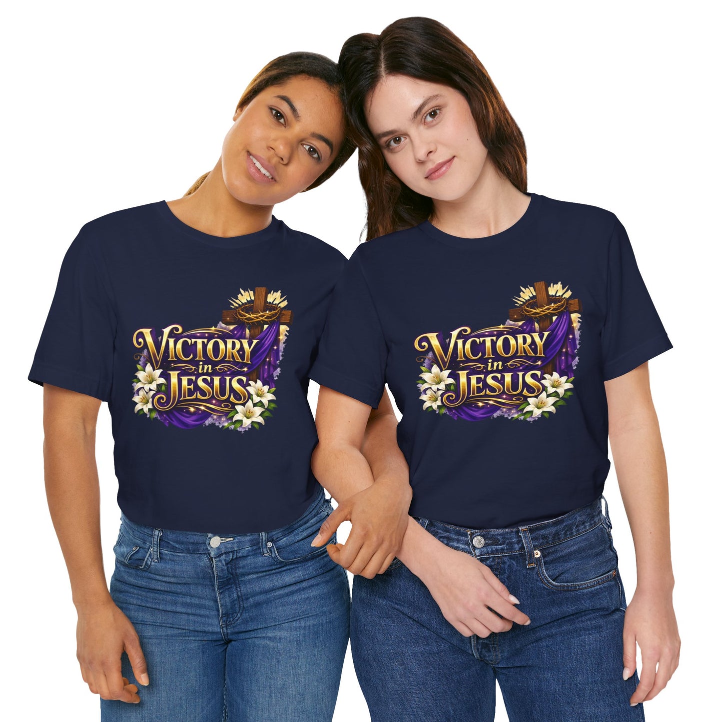 Victory In Jesus Christian T-Shirt — Cross Faith Tee