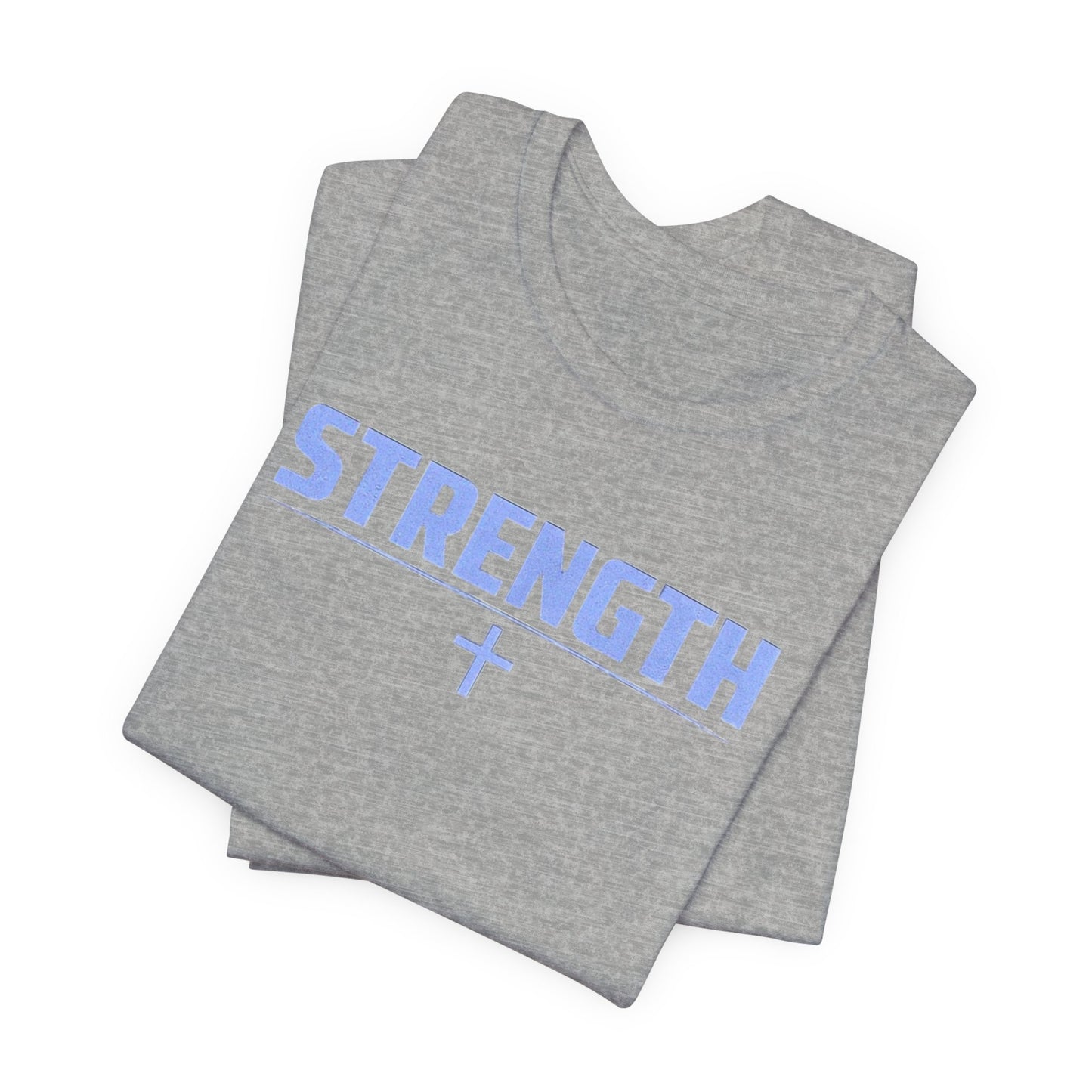 Strength with Cross Tee — Minimal Motivational Fitness Shirt
