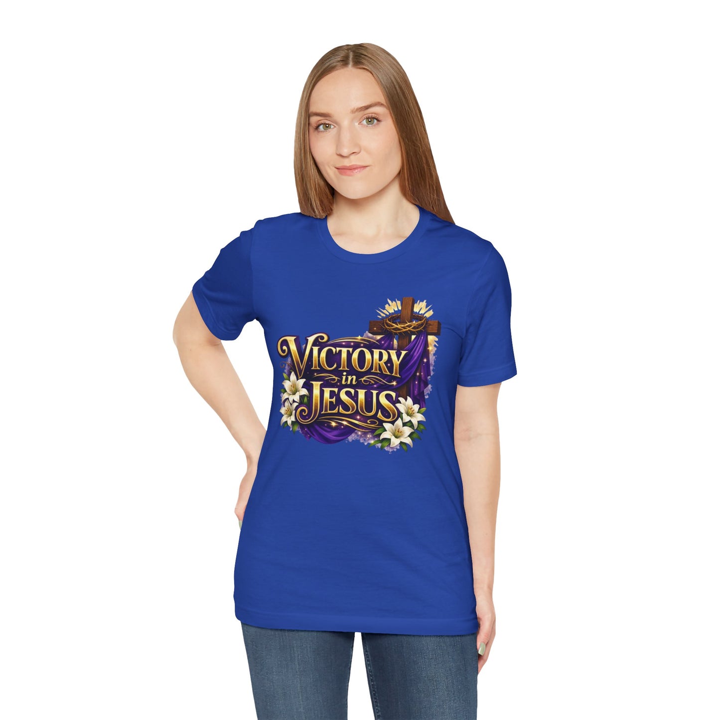 Victory In Jesus Christian T-Shirt — Cross Faith Tee