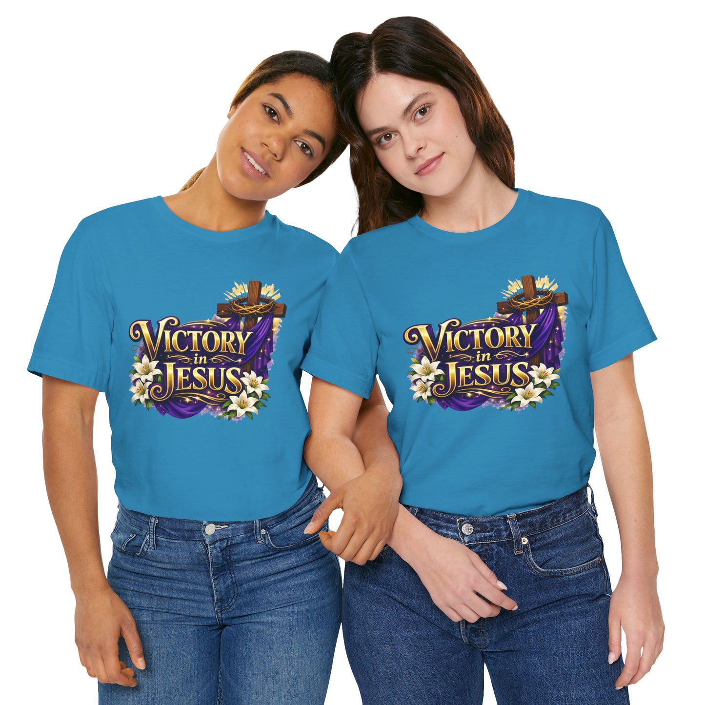 Victory In Jesus Christian T-Shirt — Cross Faith Tee