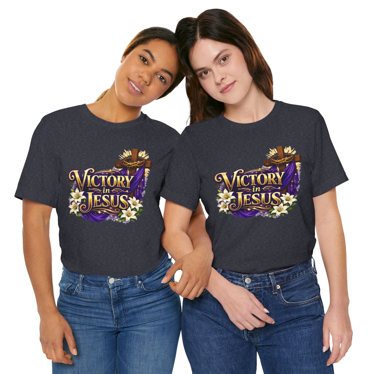 Victory In Jesus Christian T-Shirt — Cross Faith Tee