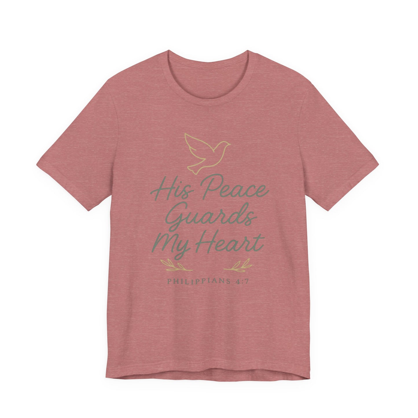 His Peace Guards My Heart Tee — Philippians 4:7 Christian Dove T-Shirt