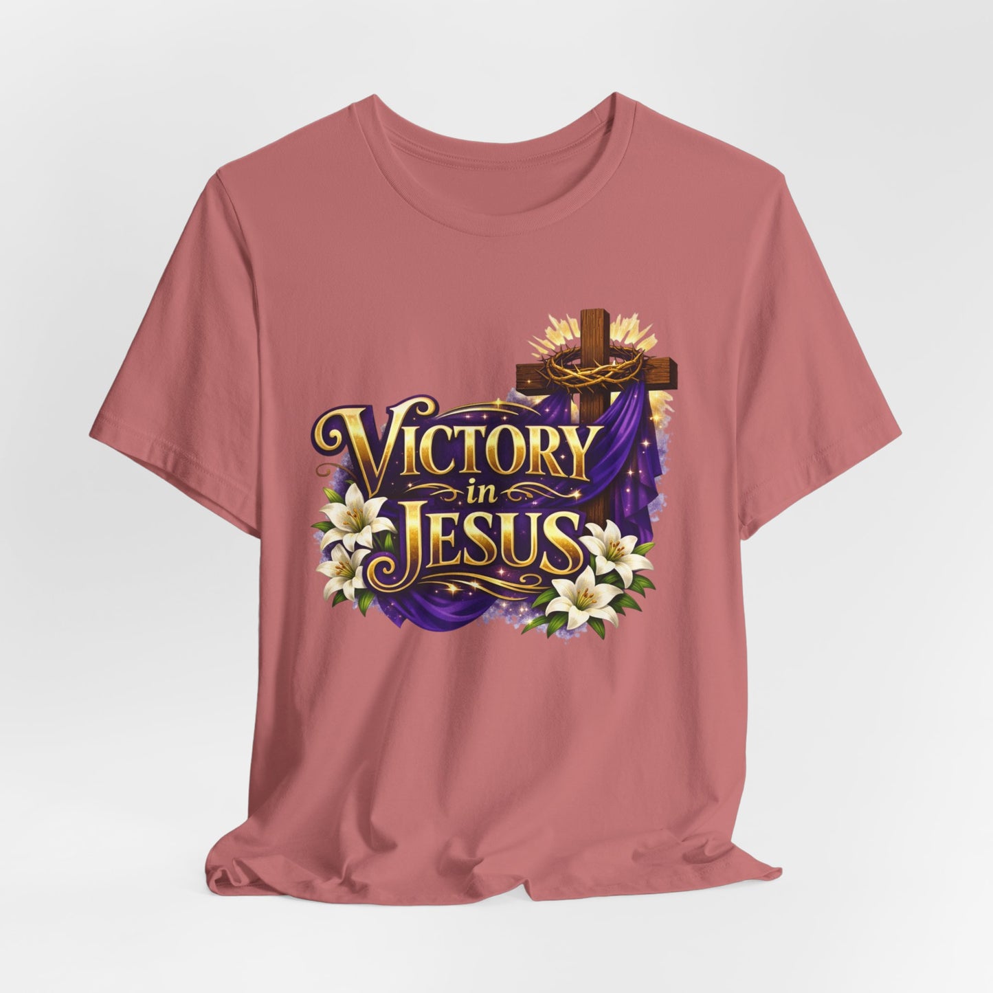 Victory In Jesus Christian T-Shirt — Cross Faith Tee