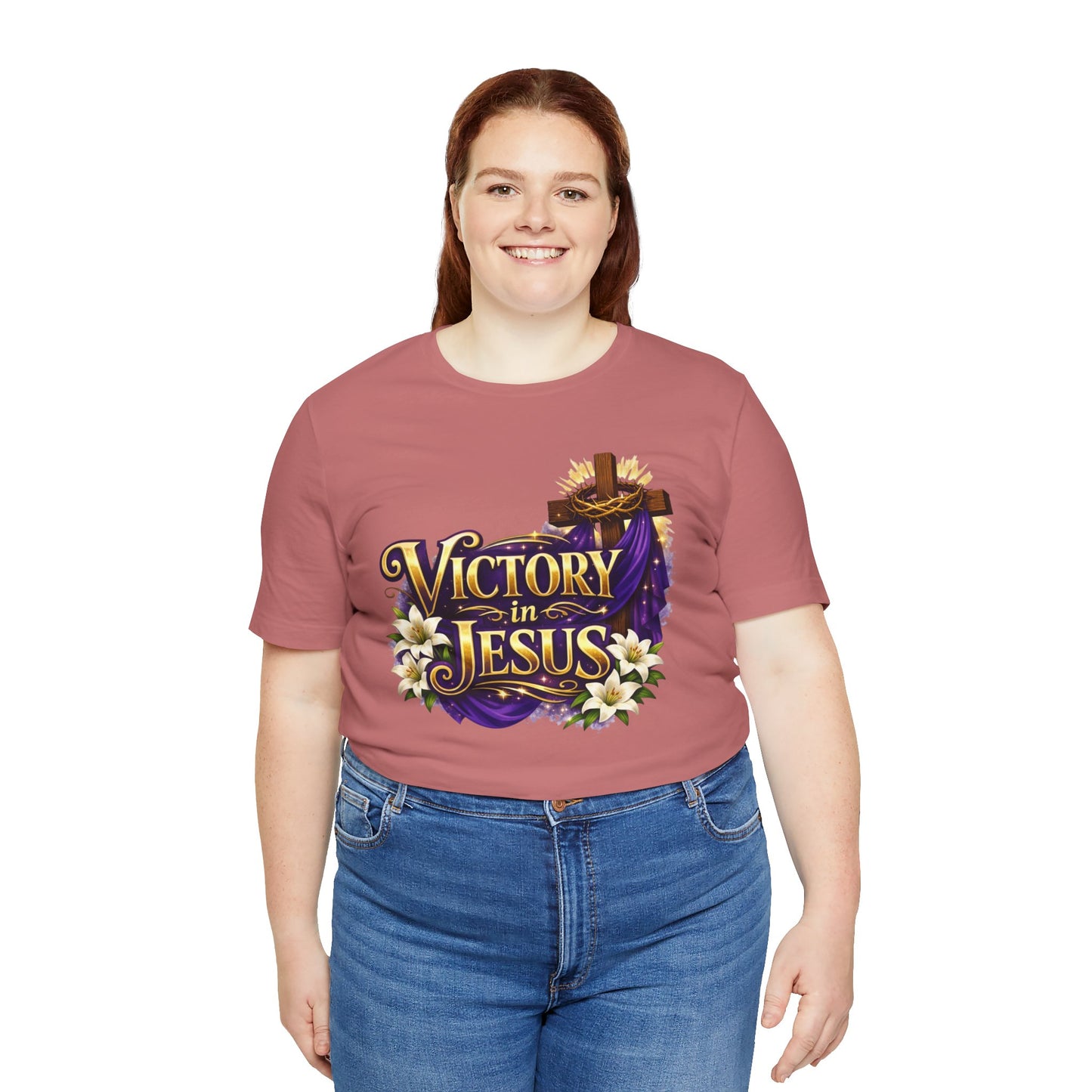 Victory In Jesus Christian T-Shirt — Cross Faith Tee