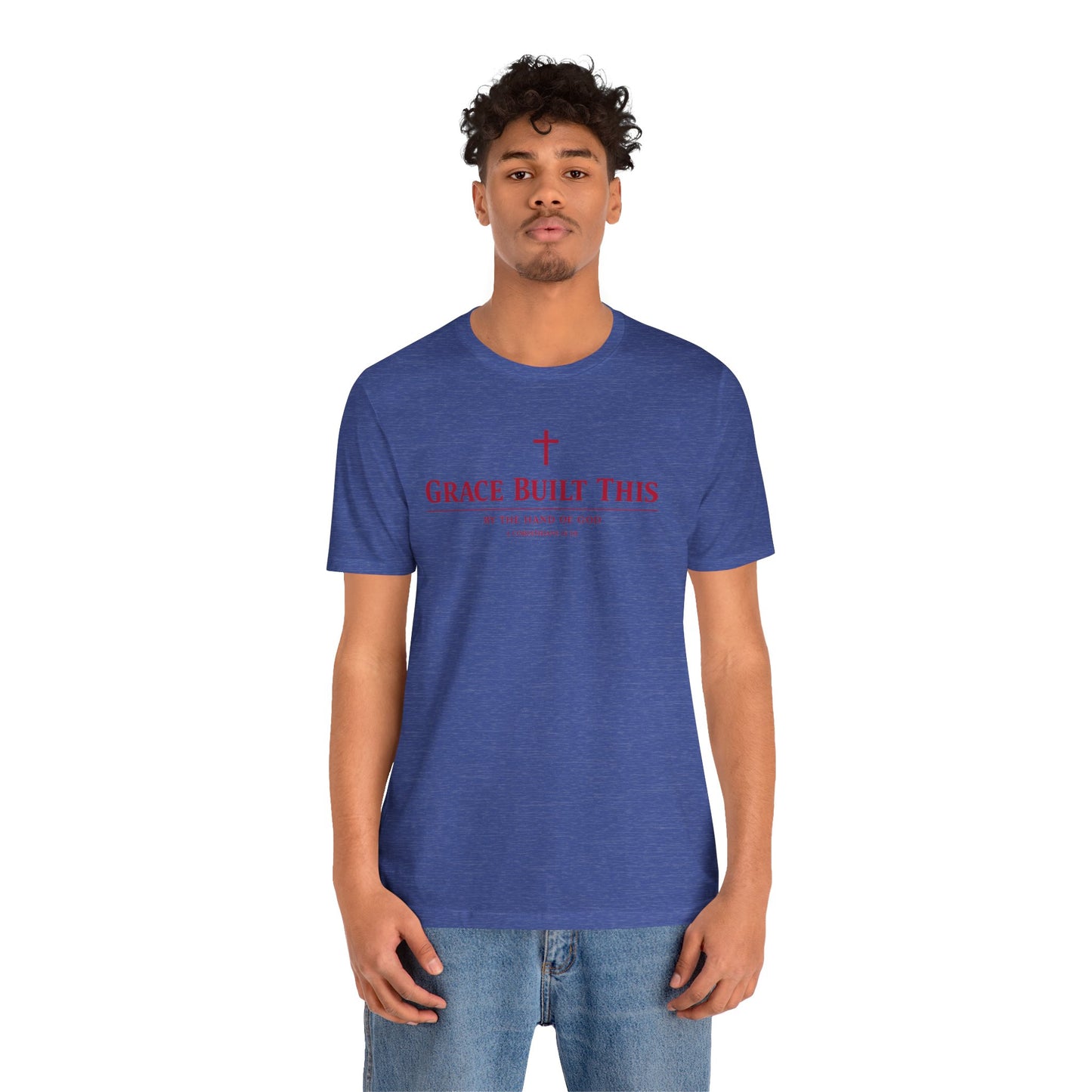 Grace Built This T-Shirt — Christian Faith Tee with Cross