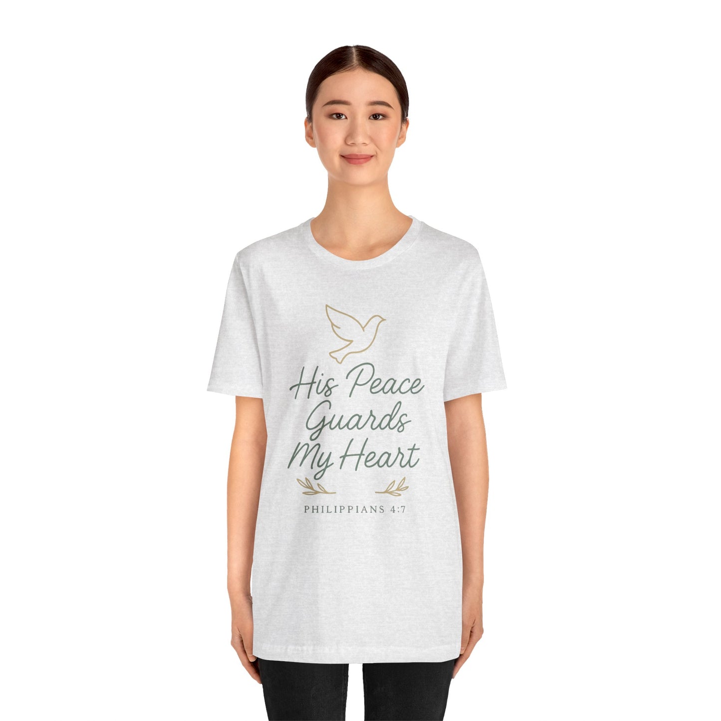 His Peace Guards My Heart Tee — Philippians 4:7 Christian Dove T-Shirt