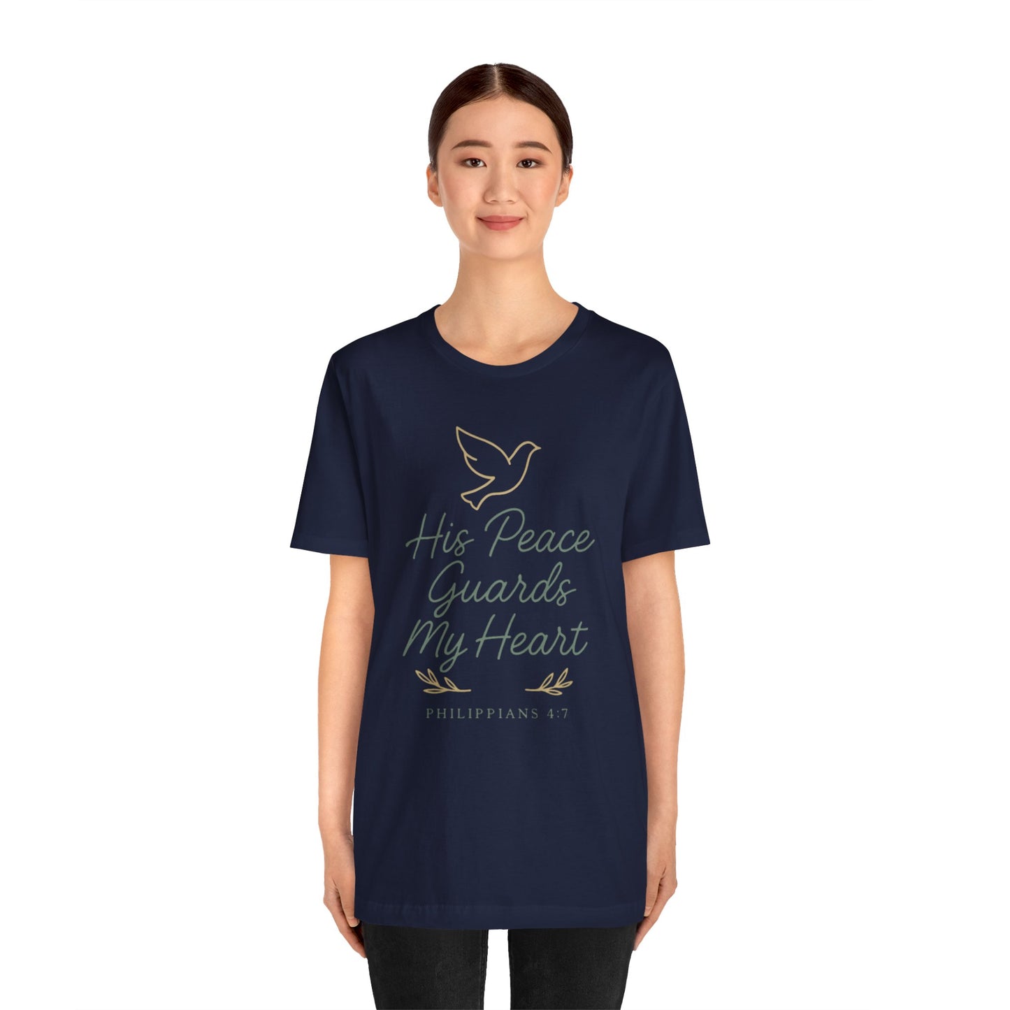 His Peace Guards My Heart Tee — Philippians 4:7 Christian Dove T-Shirt