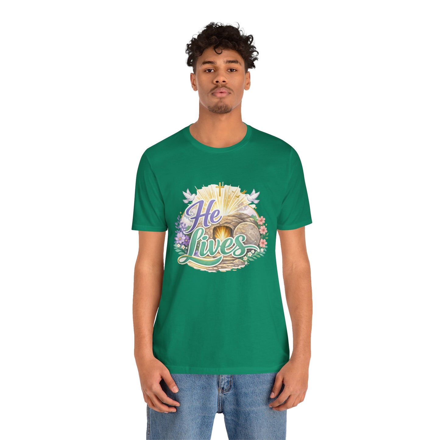 He Lives Jesus Tomb Tee — Christian Easter T‑Shirt