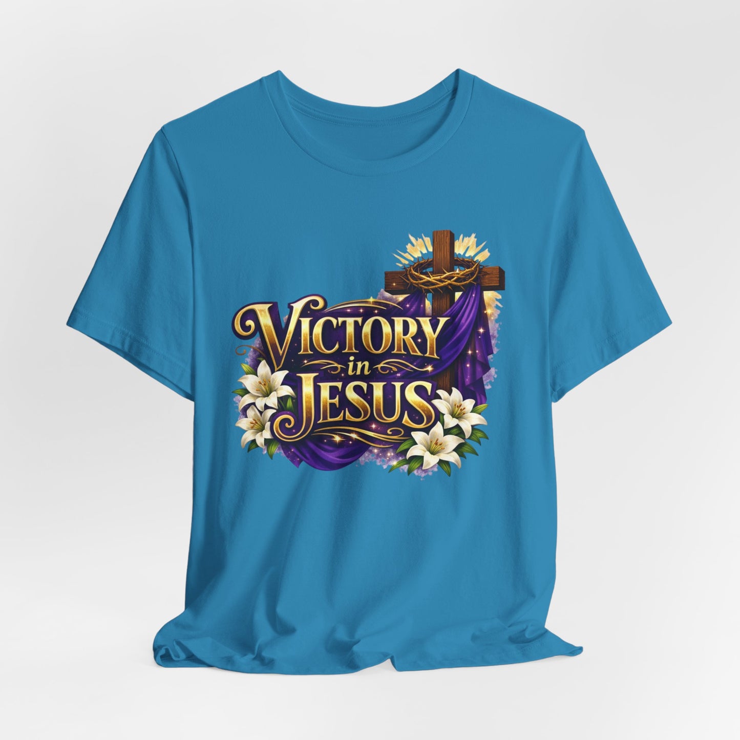 Victory In Jesus Christian T-Shirt — Cross Faith Tee