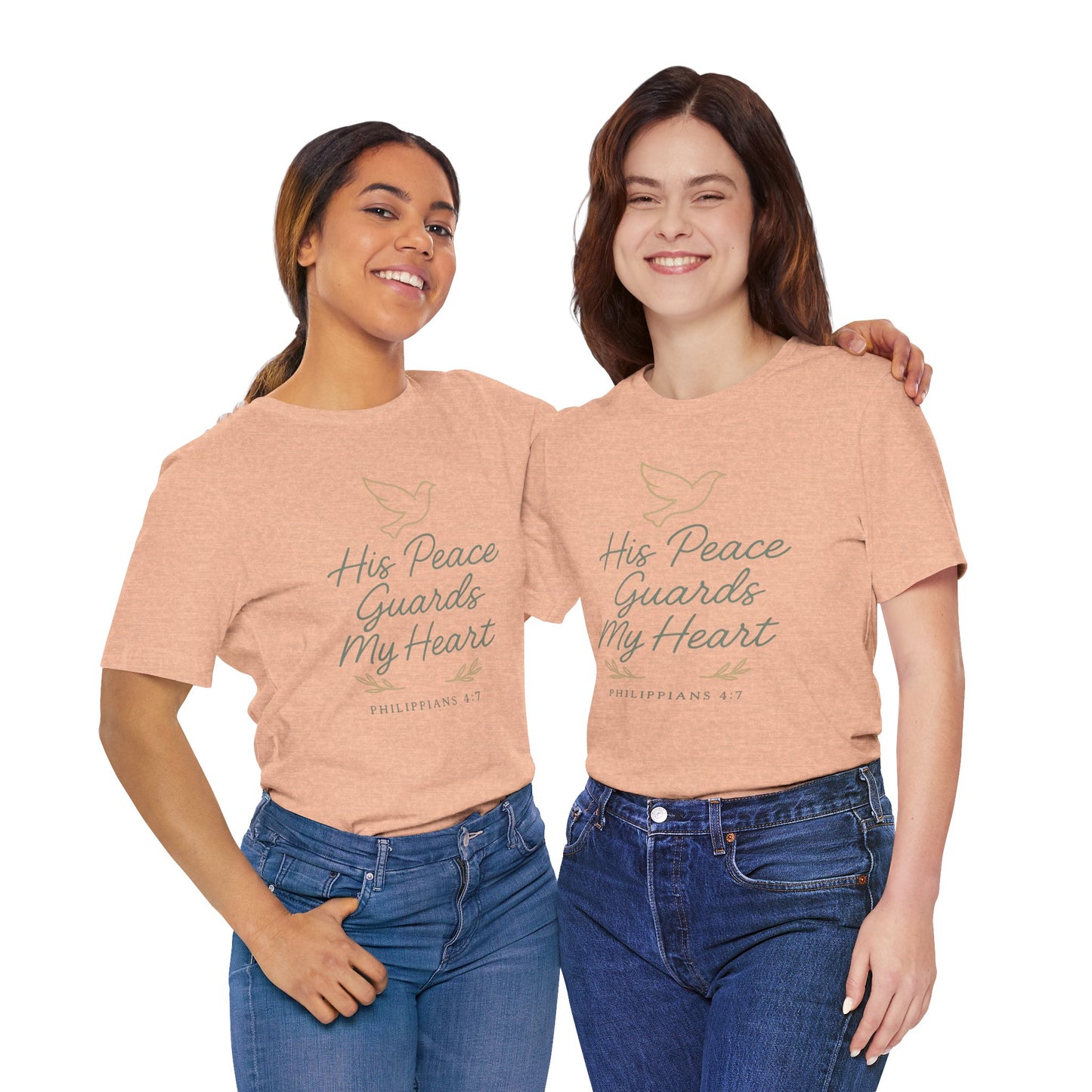 His Peace Guards My Heart Tee — Philippians 4:7 Christian Dove T-Shirt