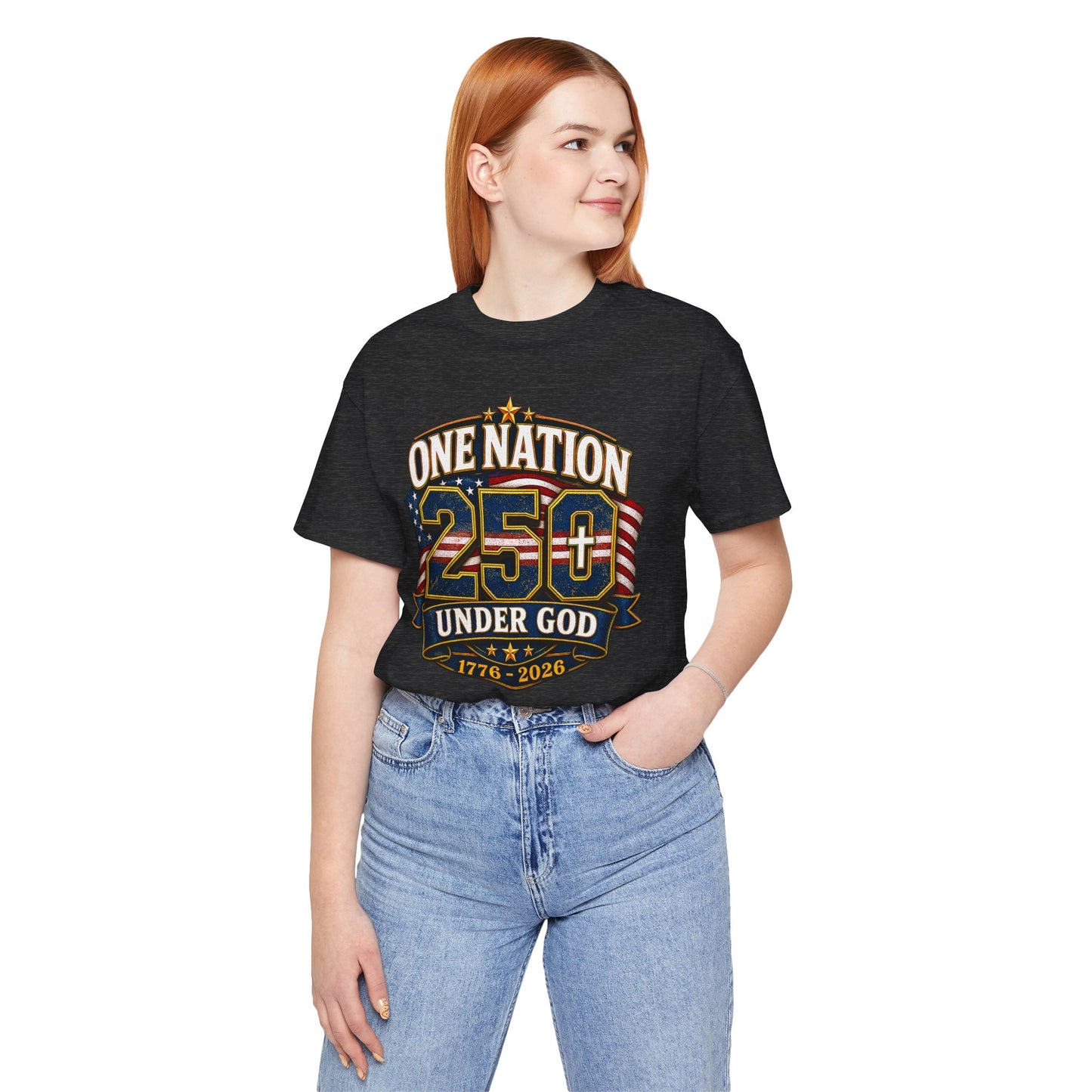 250th USA Independence T-Shirt — "One Nation Under God" 1776–2026 Patriotic Tee