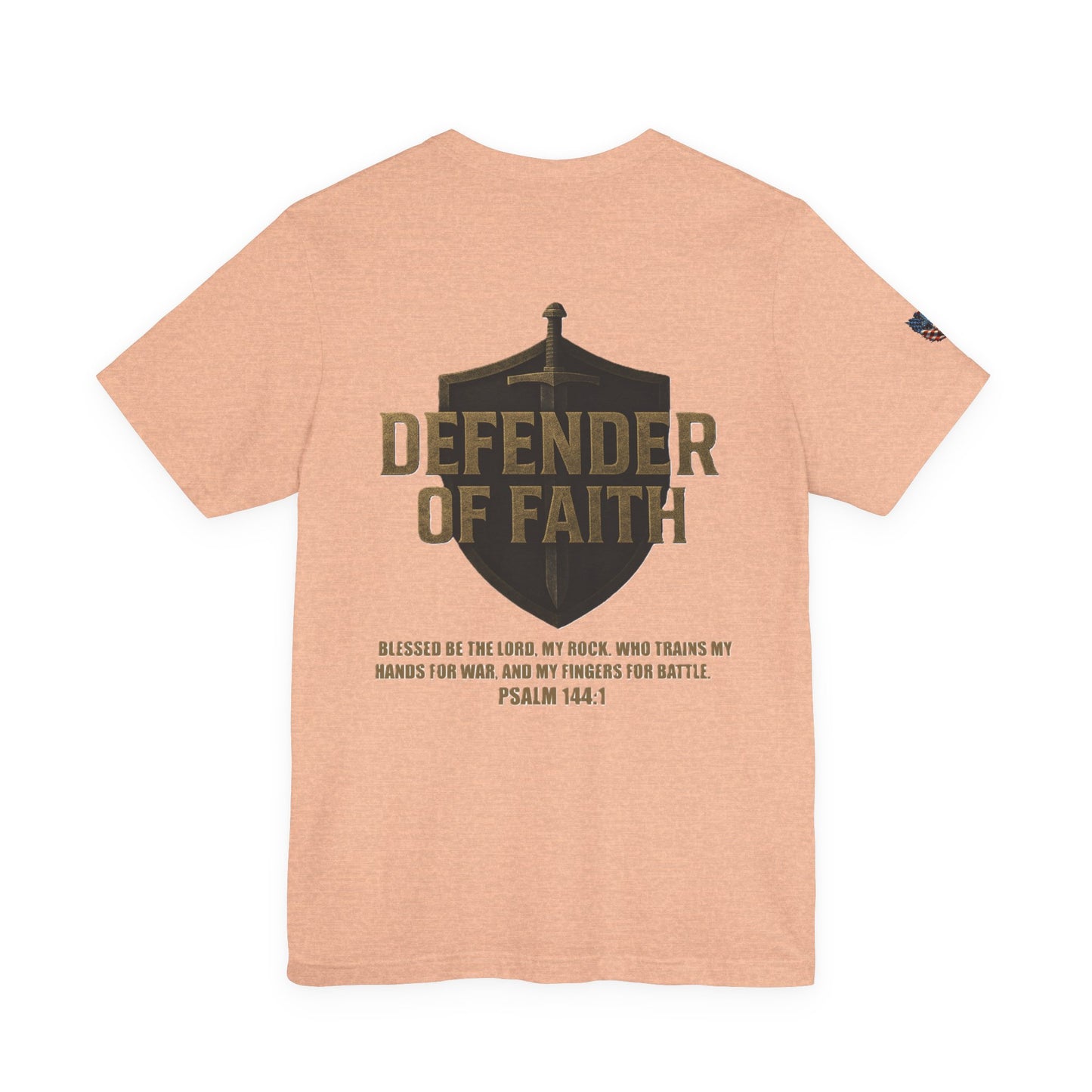Psalm 144:1 'Defender of Faith' T-Shirt — Christian Scripture Tee