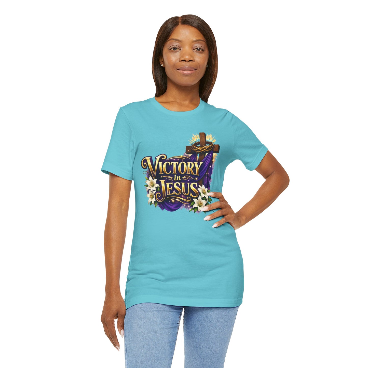 Victory In Jesus Christian T-Shirt — Cross Faith Tee