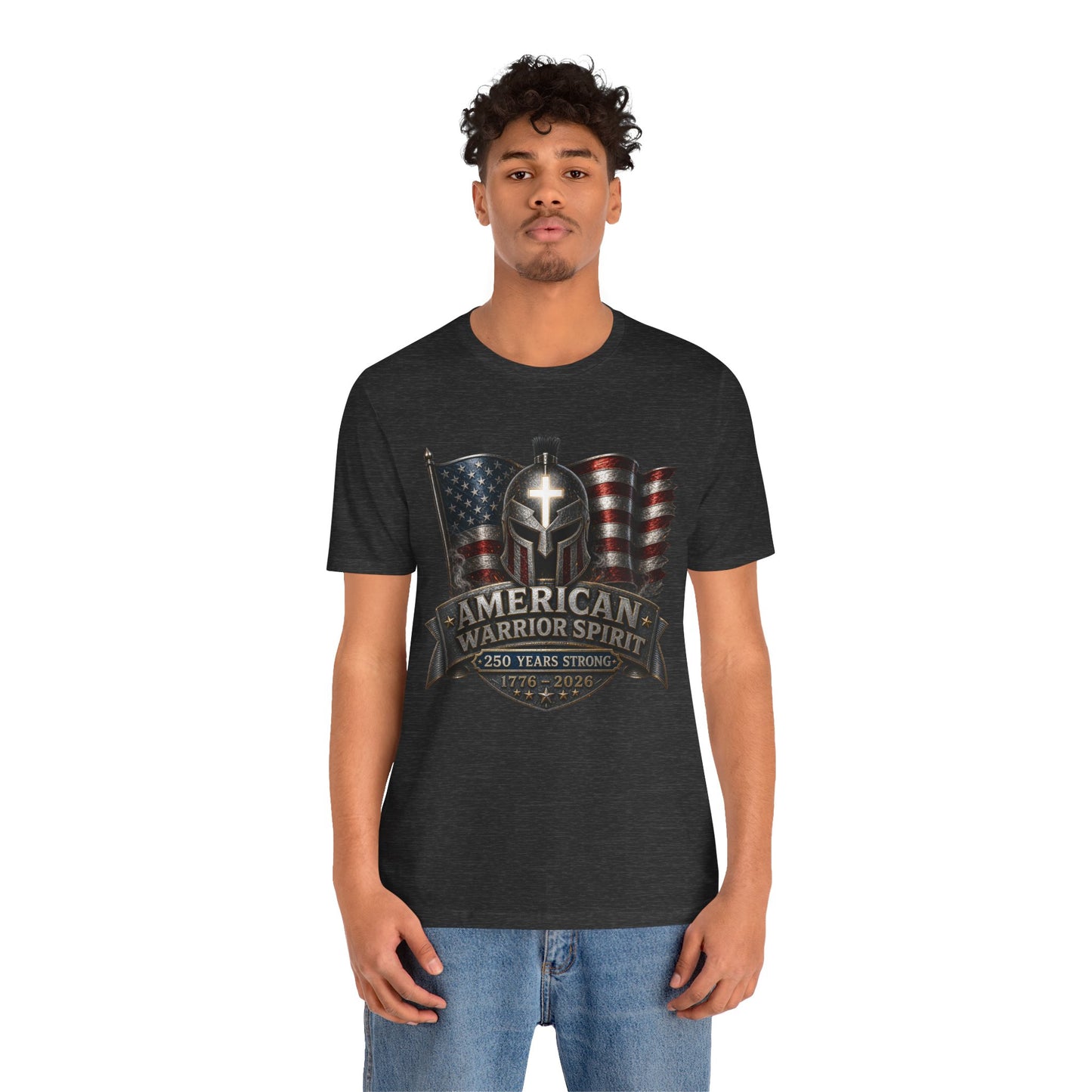 American Warrior Spirit T-Shirt – Patriotic 250 Years Strong Tee (1776–2026)