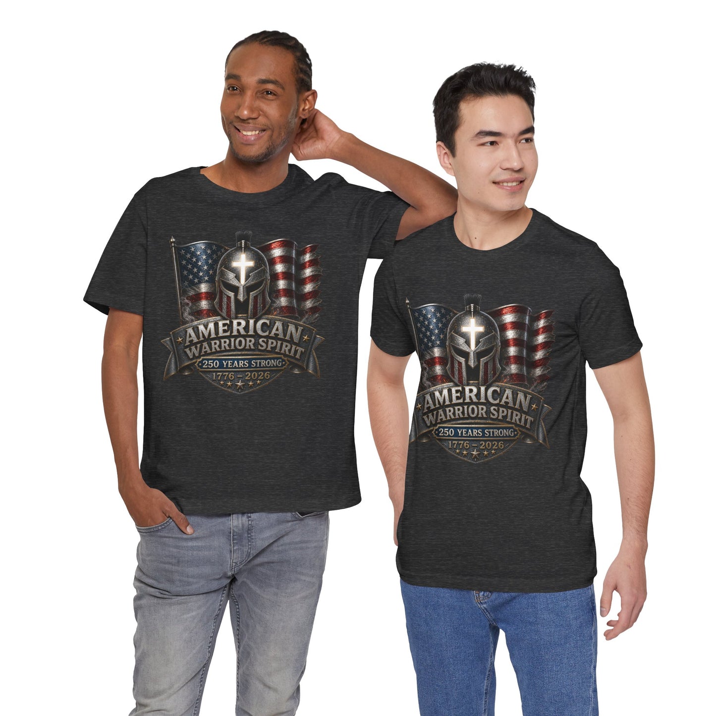 American Warrior Spirit T-Shirt – Patriotic 250 Years Strong Tee (1776–2026)